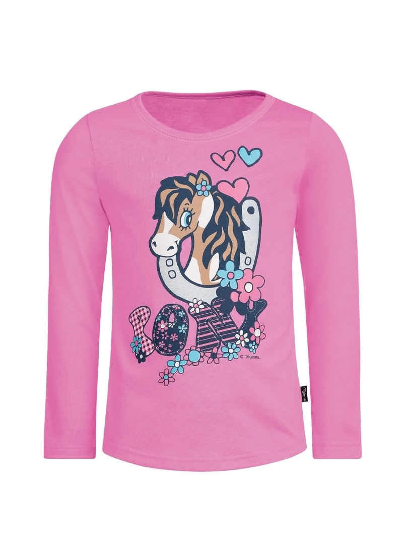 Trigema Longsleeve »TRIGEMA Langarmshirt mit süßem Pony-Print« 1 Stk. tlg.
