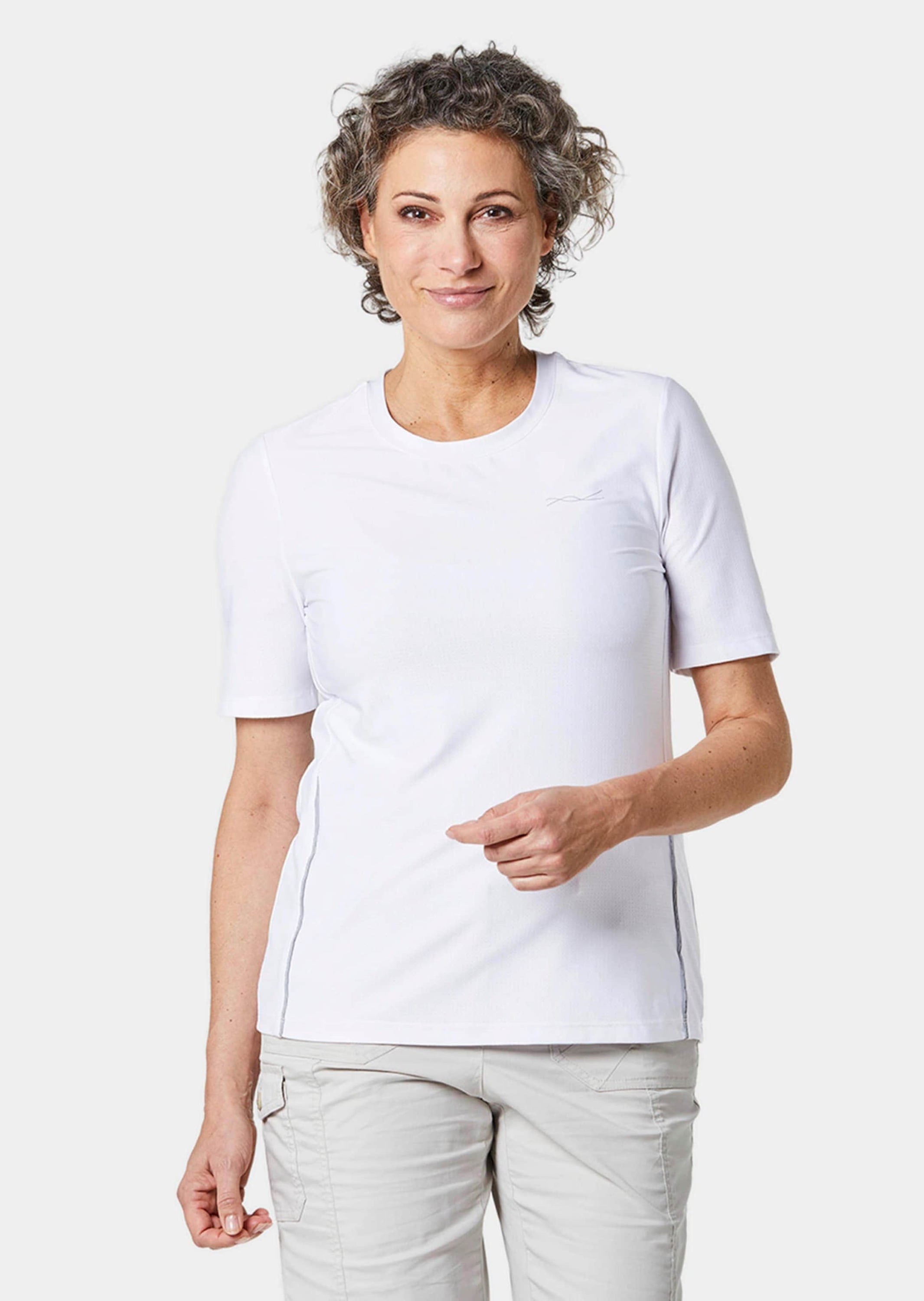 GOLDNER Kurzarmshirt »Kurzgröße Sport-Shirt mit Reflektoren«