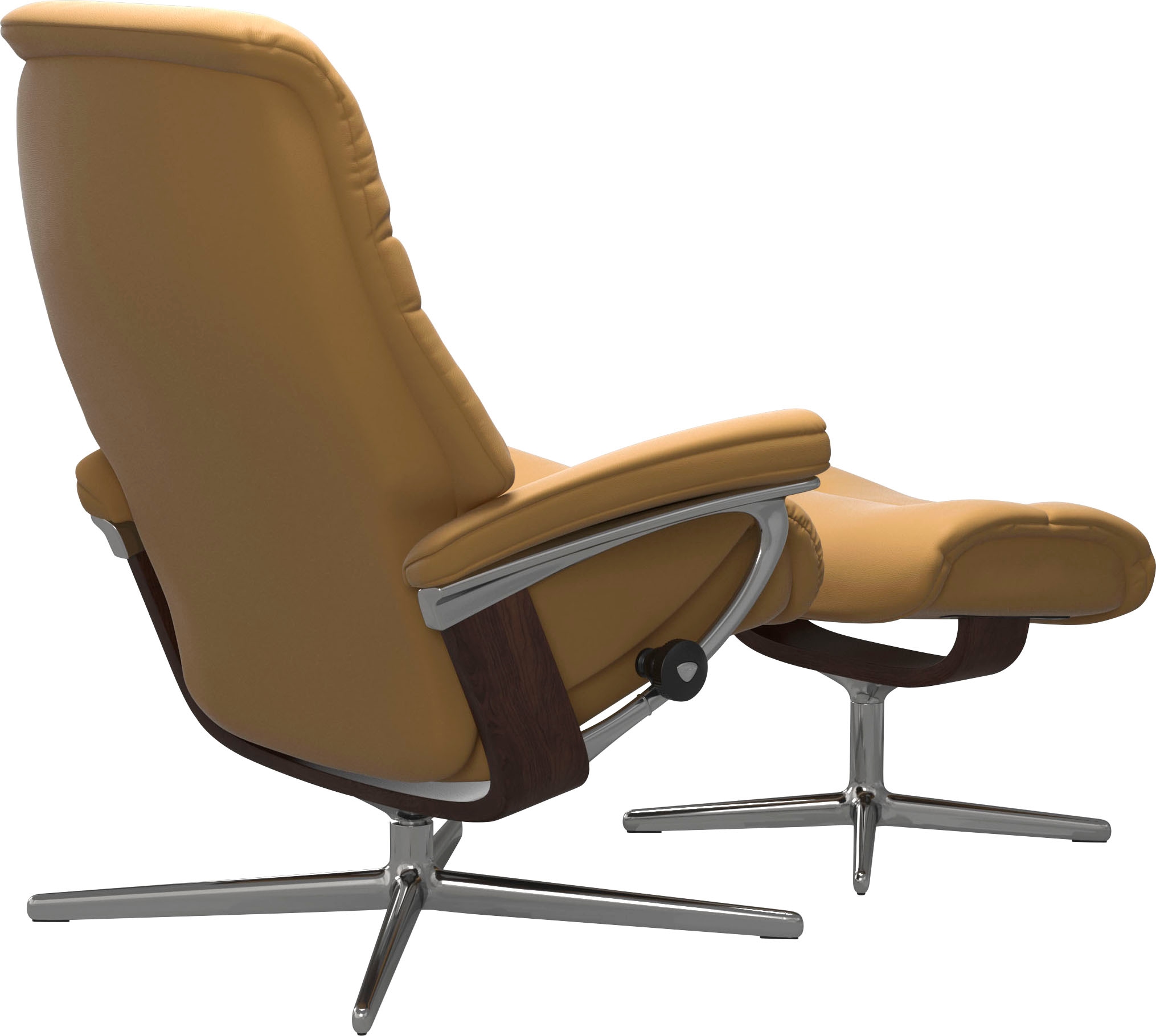 Stressless® Relaxsessel »Sunrise«, (Set, Relaxsessel mit Hocker), mit Hocker, mit Cross Base, Größe S, M & L, Holzakzent Braun