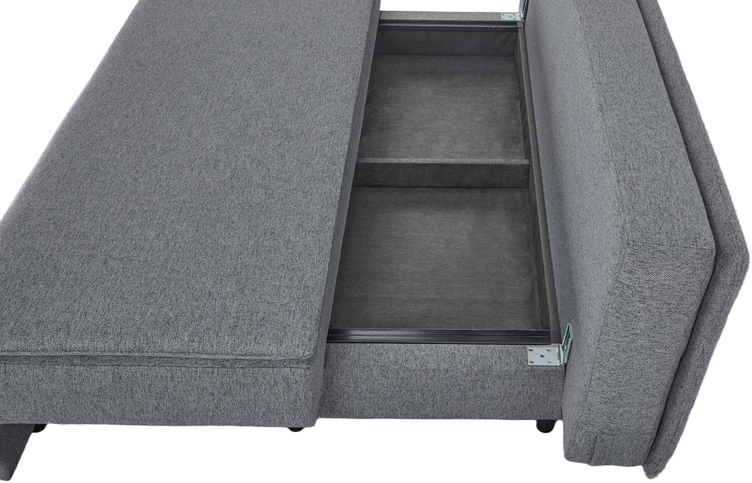 OTTO home Schlafsofa »JANNIKO Feinstruktur, Breite: 193 cm, Liegefläche 124x193 cm« mit Bettfunktion & Bettkasten, Matten-Polsterung