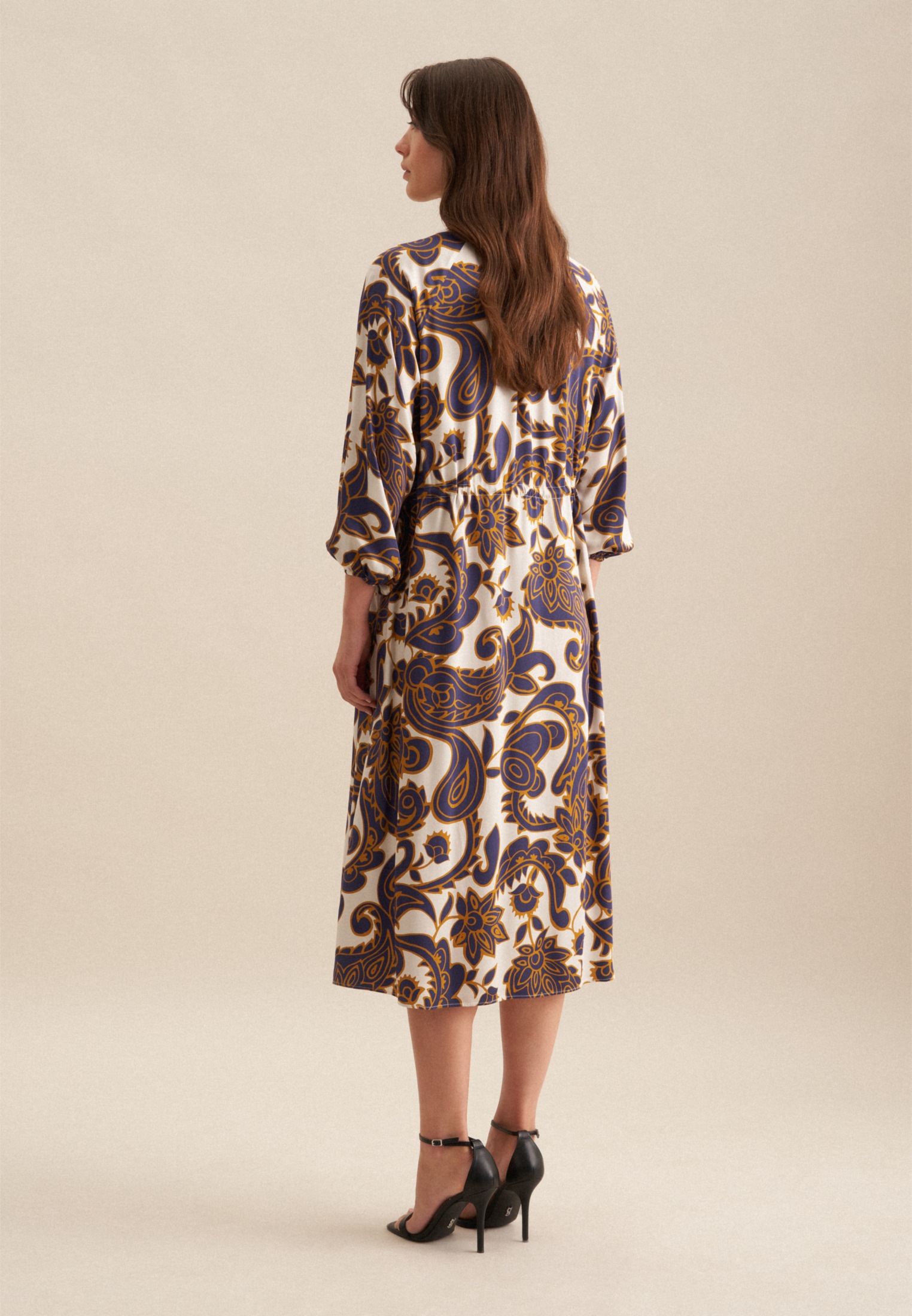 seidensticker Sommerkleid "Schwarze Rose" 7/8 Rundhals Paisley günstig online kaufen