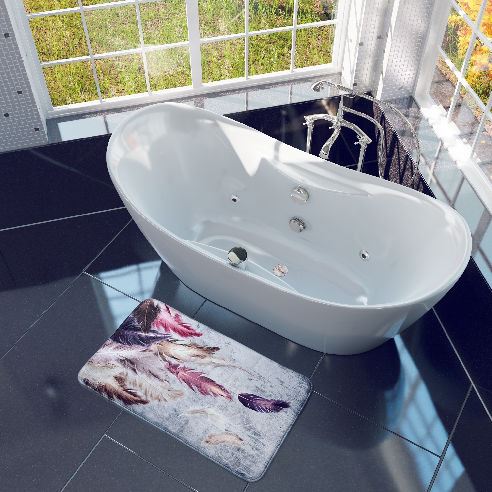 Thumbnail - Sanilo Schaum-Badematte "mit Motiv, viele schöne Badteppiche zur Auswahl" Höhe 15 mm rutschhemmend beschichtet schnell t...