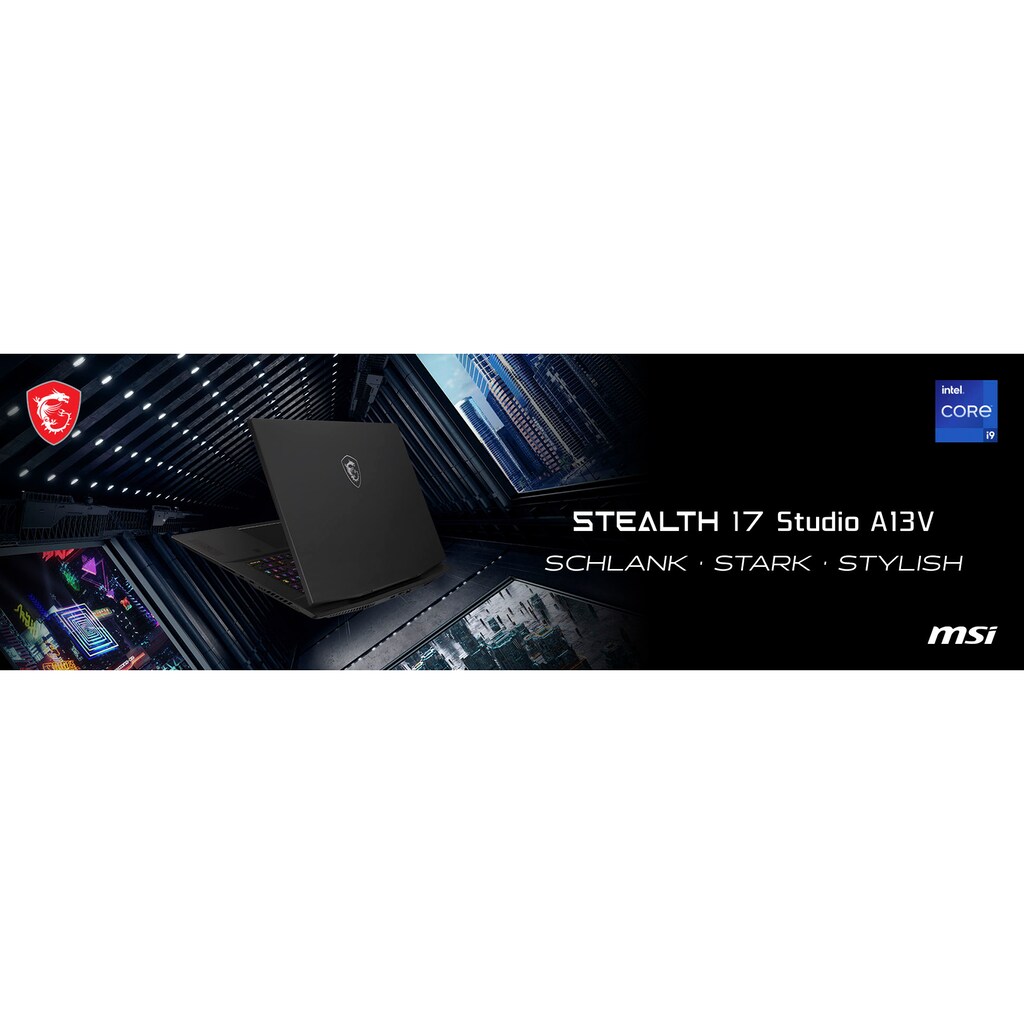 MSI Gaming-Notebook »Stealth 17 Studio A13VI-013«, 43,9 cm, / 17,3 Zoll, Intel, Core i9, GeForce RTX 4090, 2000 GB SSD