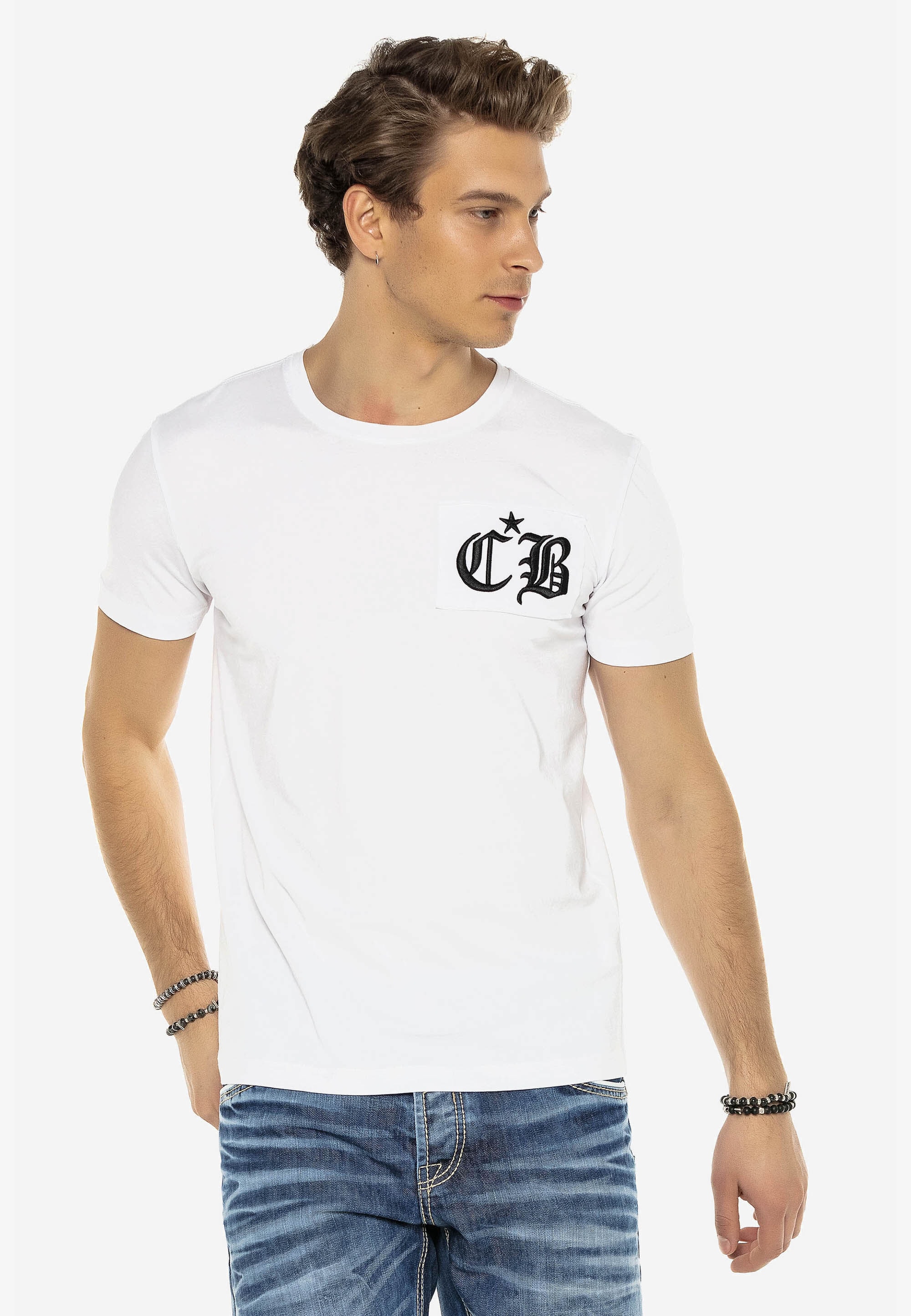 Cipo & Baxx T-Shirt »Markenschriftzug« Cooles Motiv als Eyecatcher