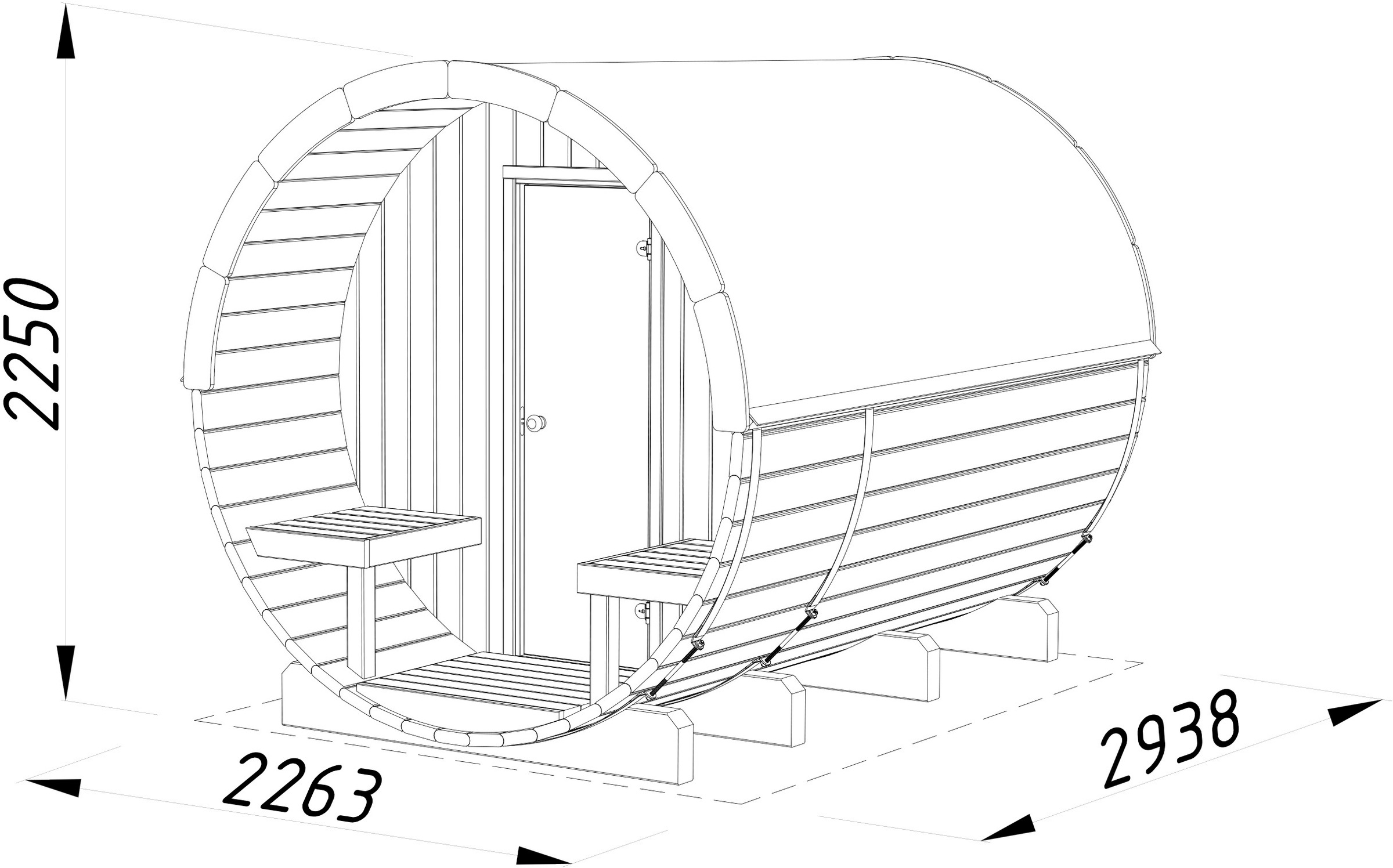 Palmako Sauna »Anita 1,6+0,7 m²«