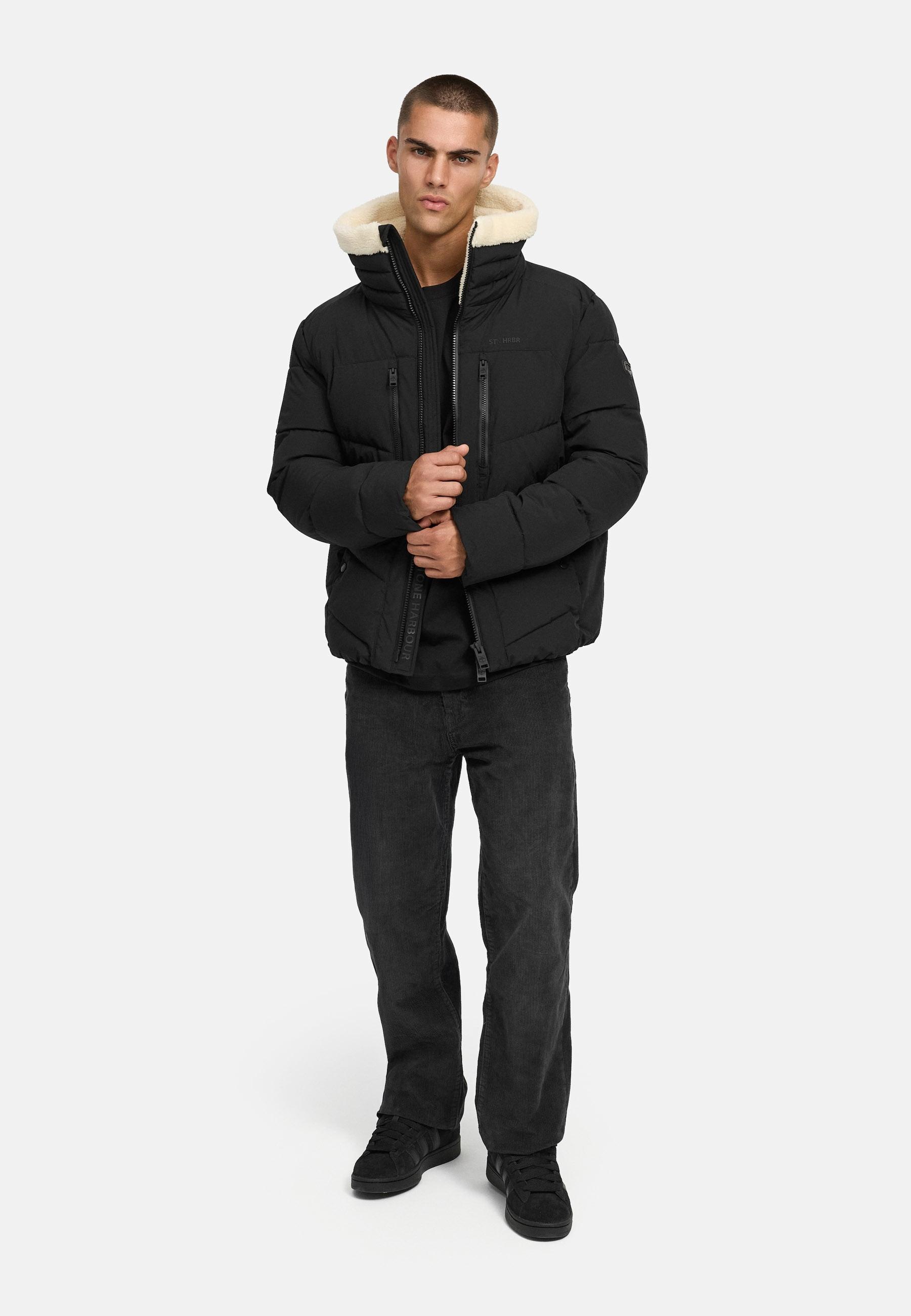 Stone Harbour Steppjacke »Ansello XX« ohne Kapuze Gesteppte Herrenjacke mit Teddy-Kunstfell-Kragen