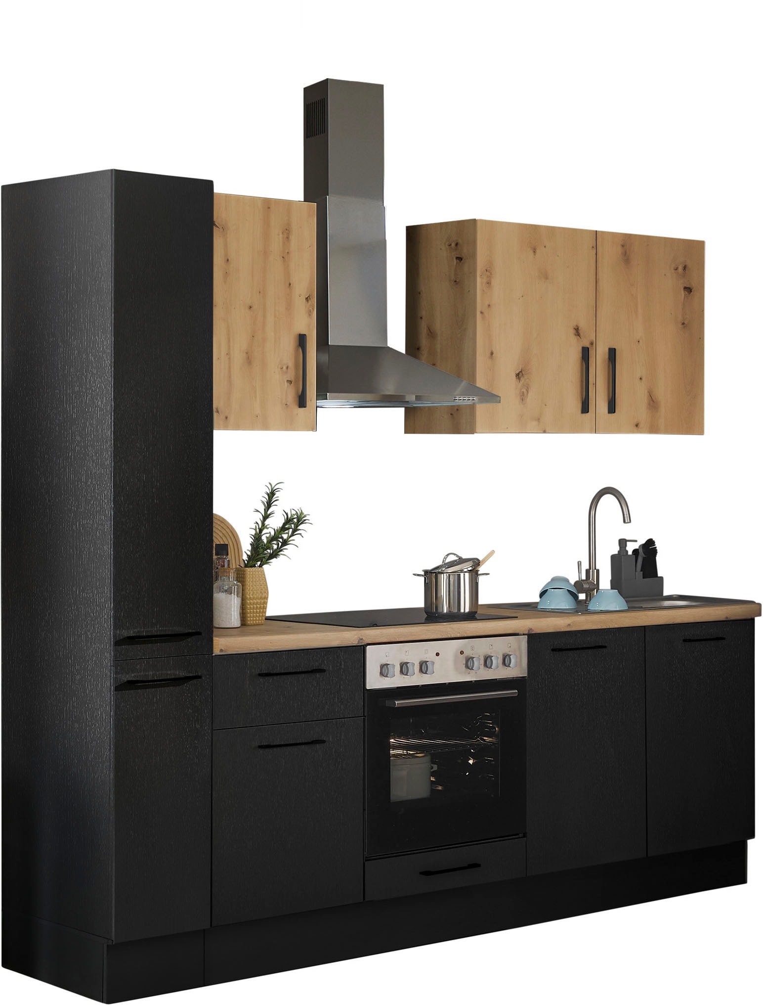 BASIC by Balculina Küchenzeile »Turin«, Breite 240 cm, wahlweise mit E-Geräten
