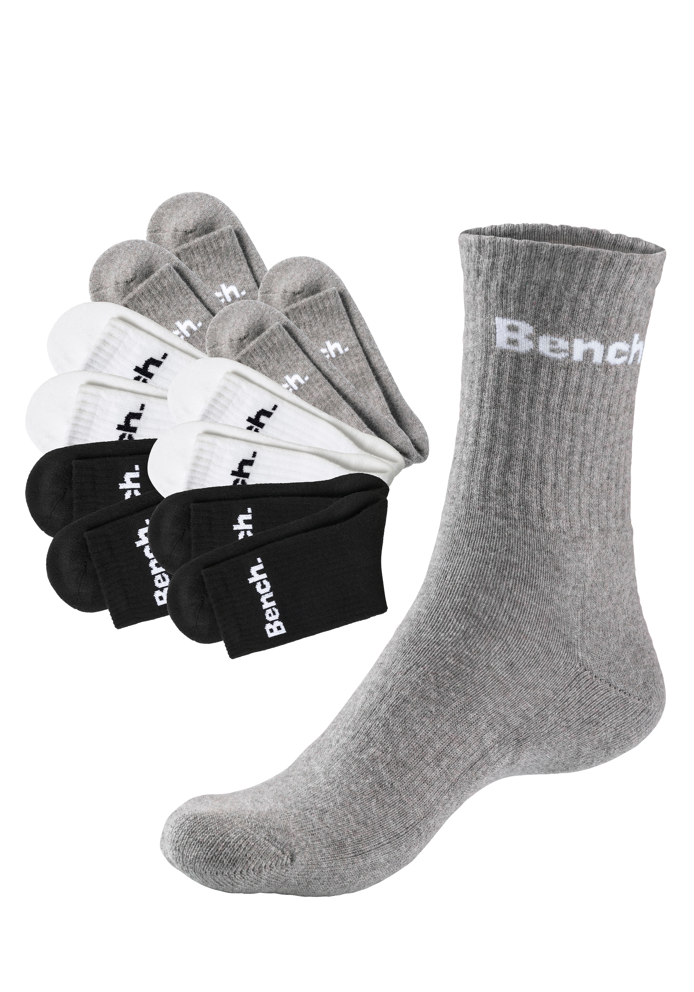 Bench. Tennissocken, (Set, 12 Paar), mit Fuß Polsterung