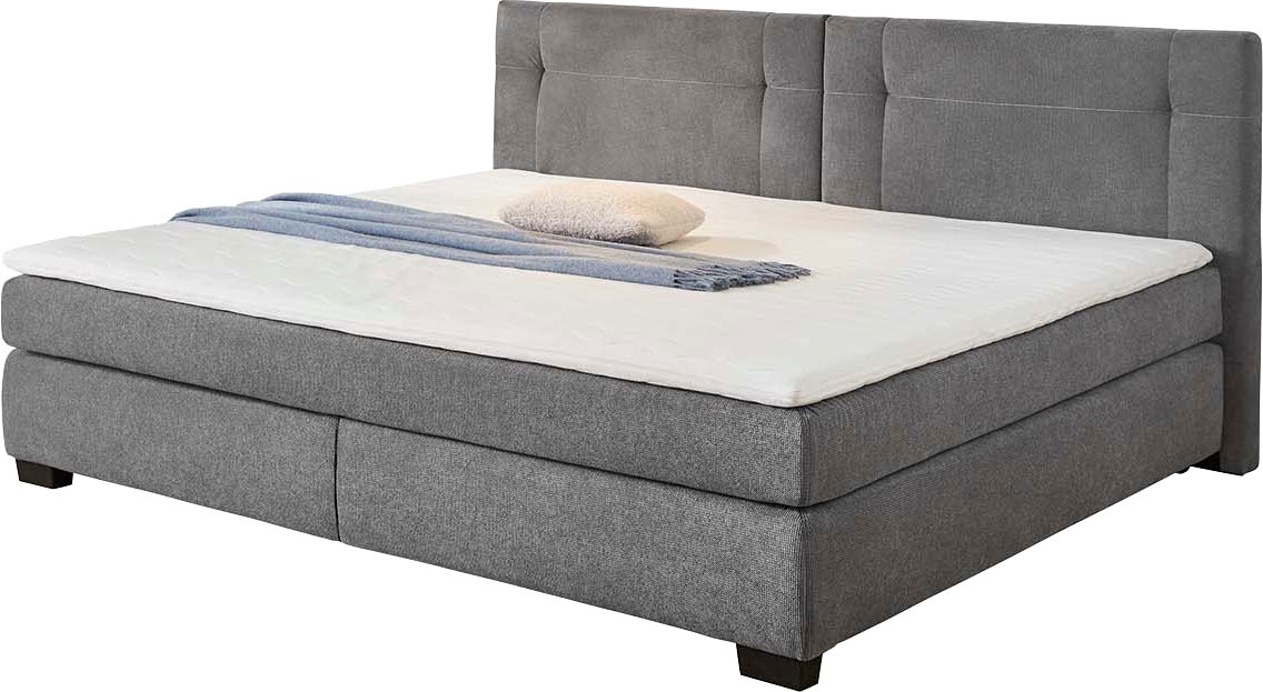 Jockenhöfer Gruppe Boxspringbett "FAMILY, Familienbett mit Taschenfederkernmatratze H3" mit Kaltschaum-Topper, hochwertiger Microfaser-Bezug, 240x200 cm