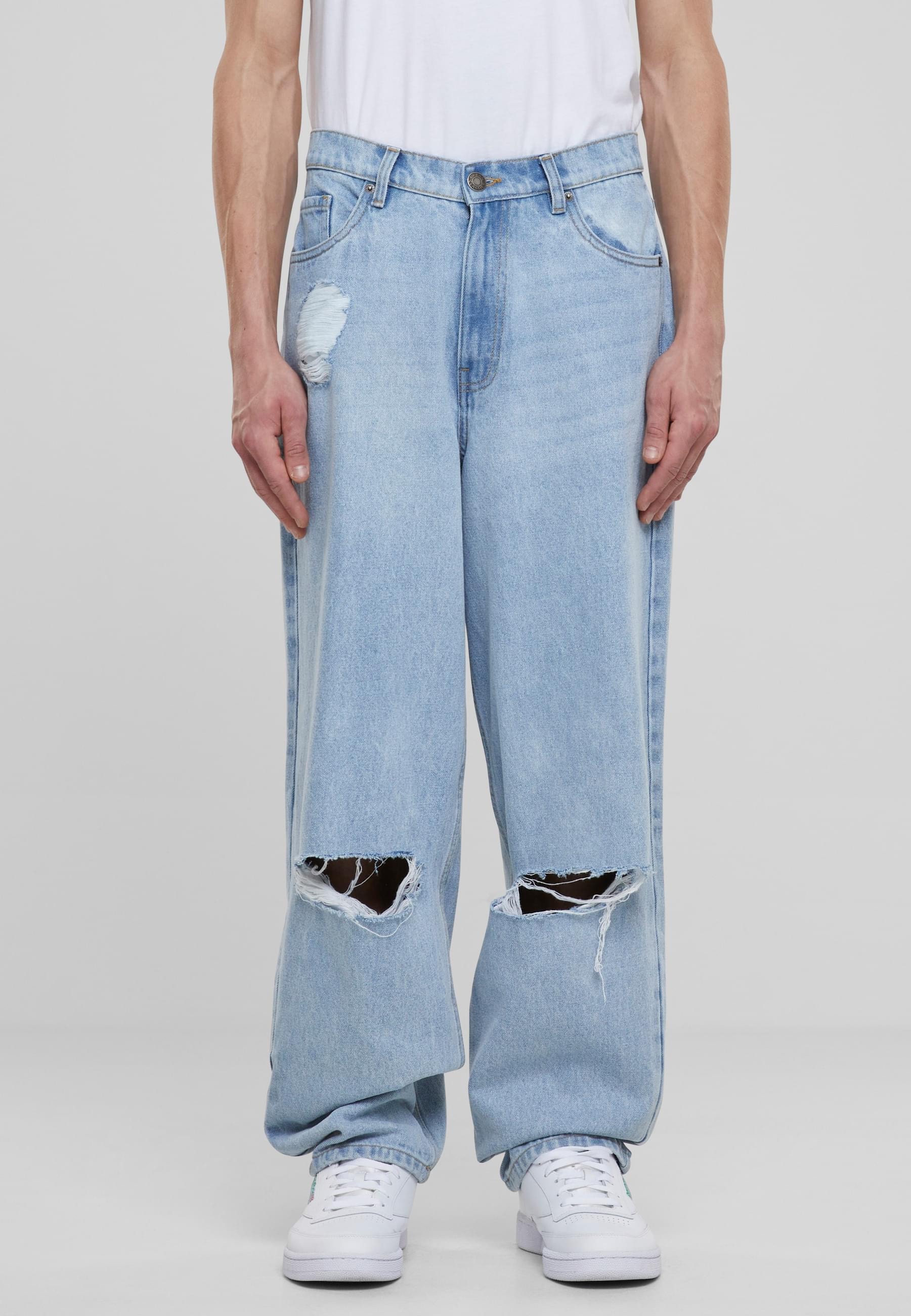 URBAN CLASSICS Bequeme Jeans »Urban Classics Heavy Ounce Knee Cut Baggy Fit Jeans«