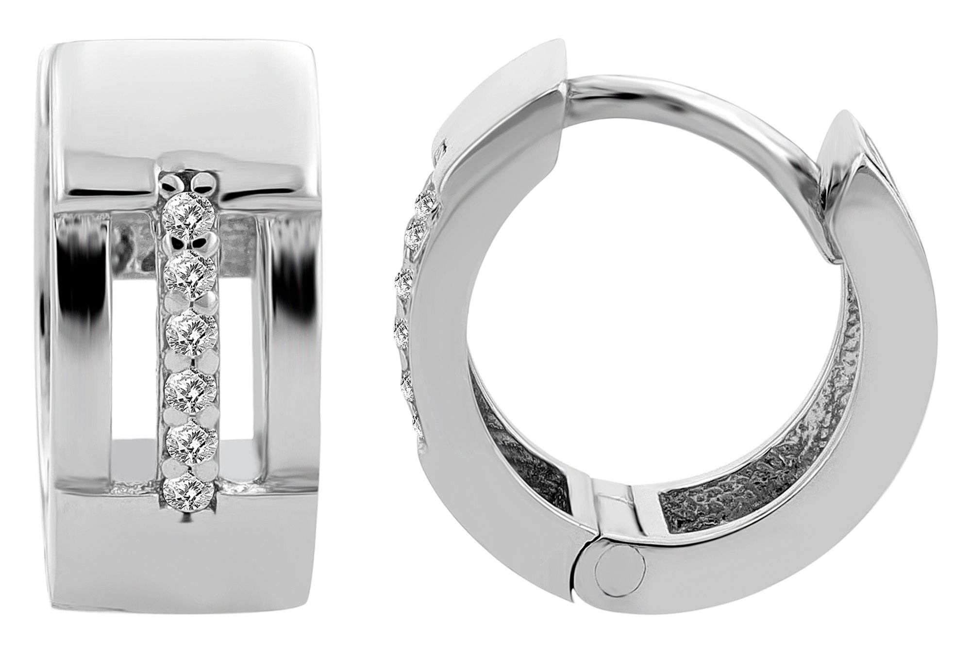 Adelia´s Klappcreolen »Ohrringe – Klappcreole aus 925 Silber mit Zirkonia« Perfekt als Geschenk zum Valentinstag