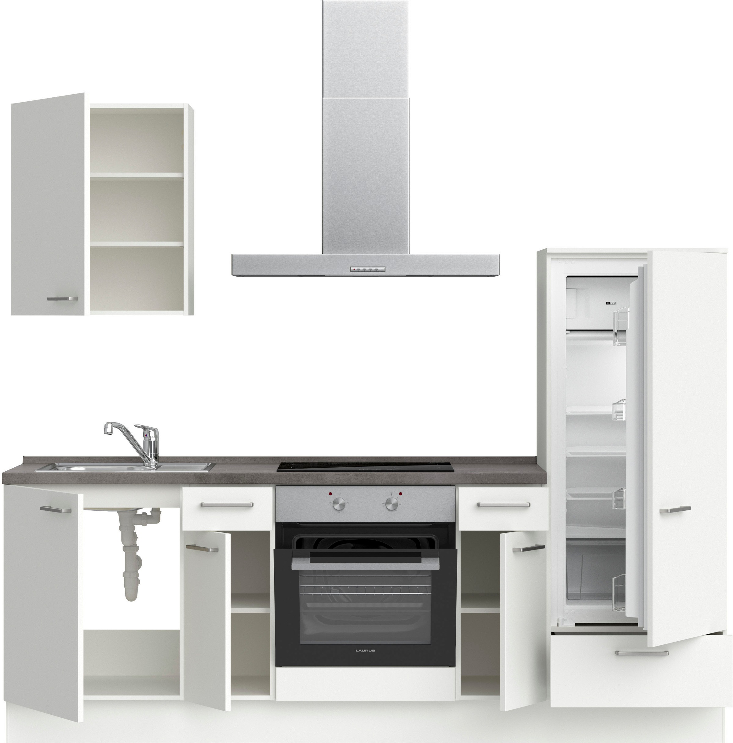 nobilia® Küchenzeile »"Touch I"«, vormontiert, Ausrichtung wählbar, Breite 240 cm, wahlw. mit E-Geräten
