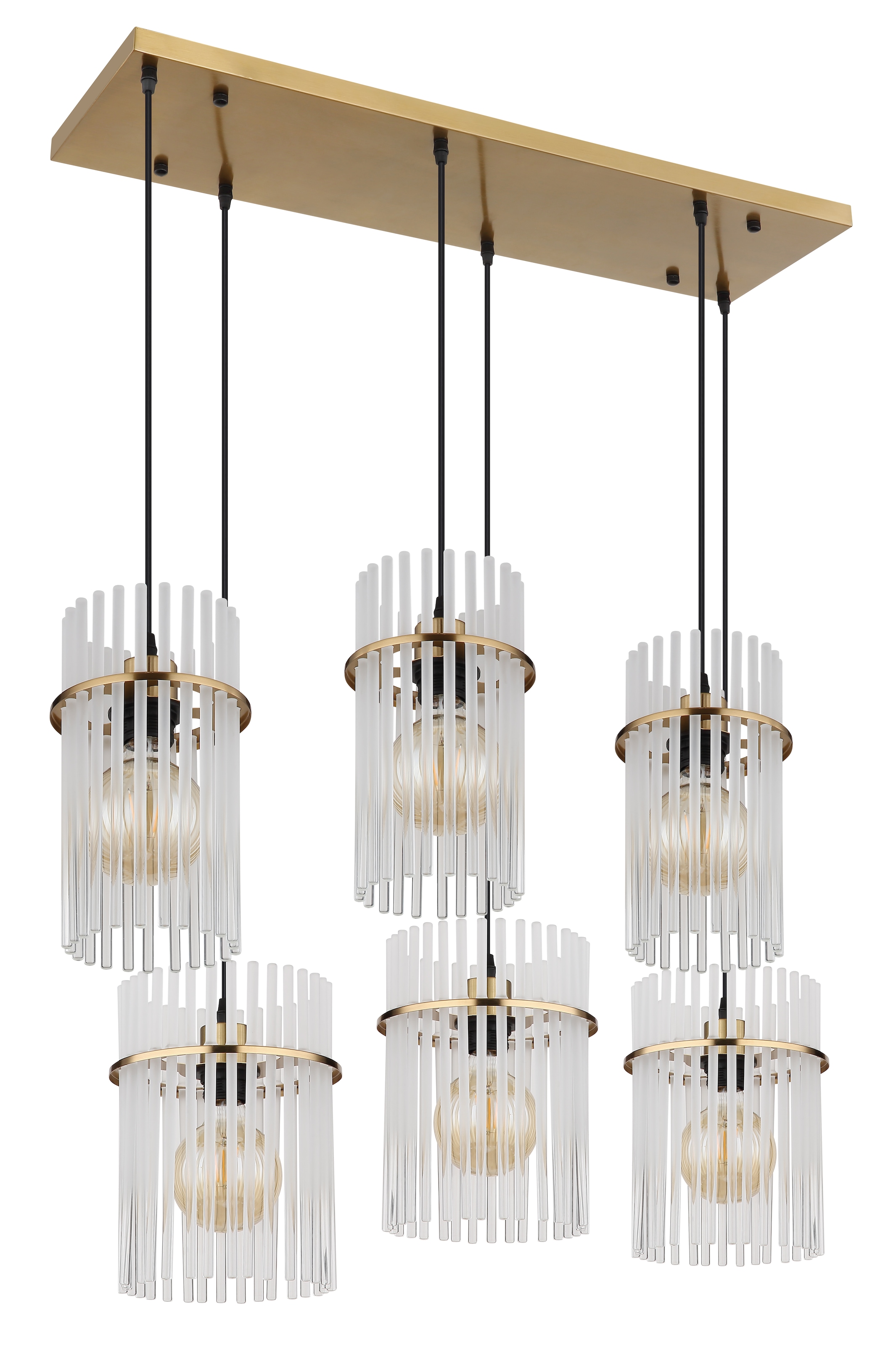 GLOBO LIGHTING Hängeleuchte »GORLEY« E27 1 Stk. Hängelampe Glasstäbe opal klar verlaufend elegant Wohnzimmer Esszimmer