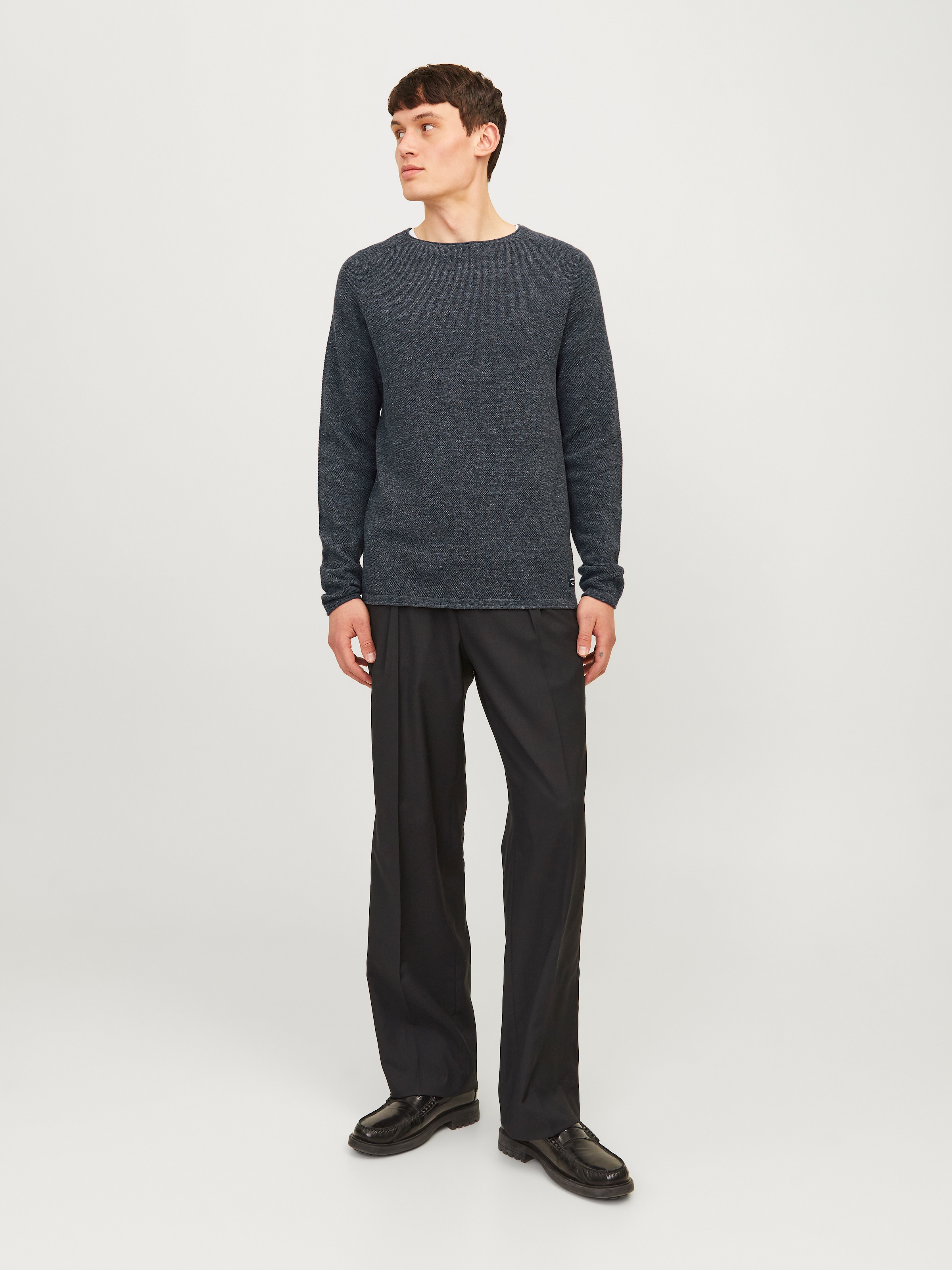 Jack & Jones Rundhalspullover »JJEHILL Pullover mit angenehmem Tragegefühl« Modisch, schmal, Baumwolle, Rundhals