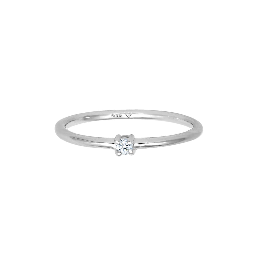 Elli DIAMONDS Verlobungsring »Verlobung Solitär Diamant (0.03 ct.) 585 Weißgold«