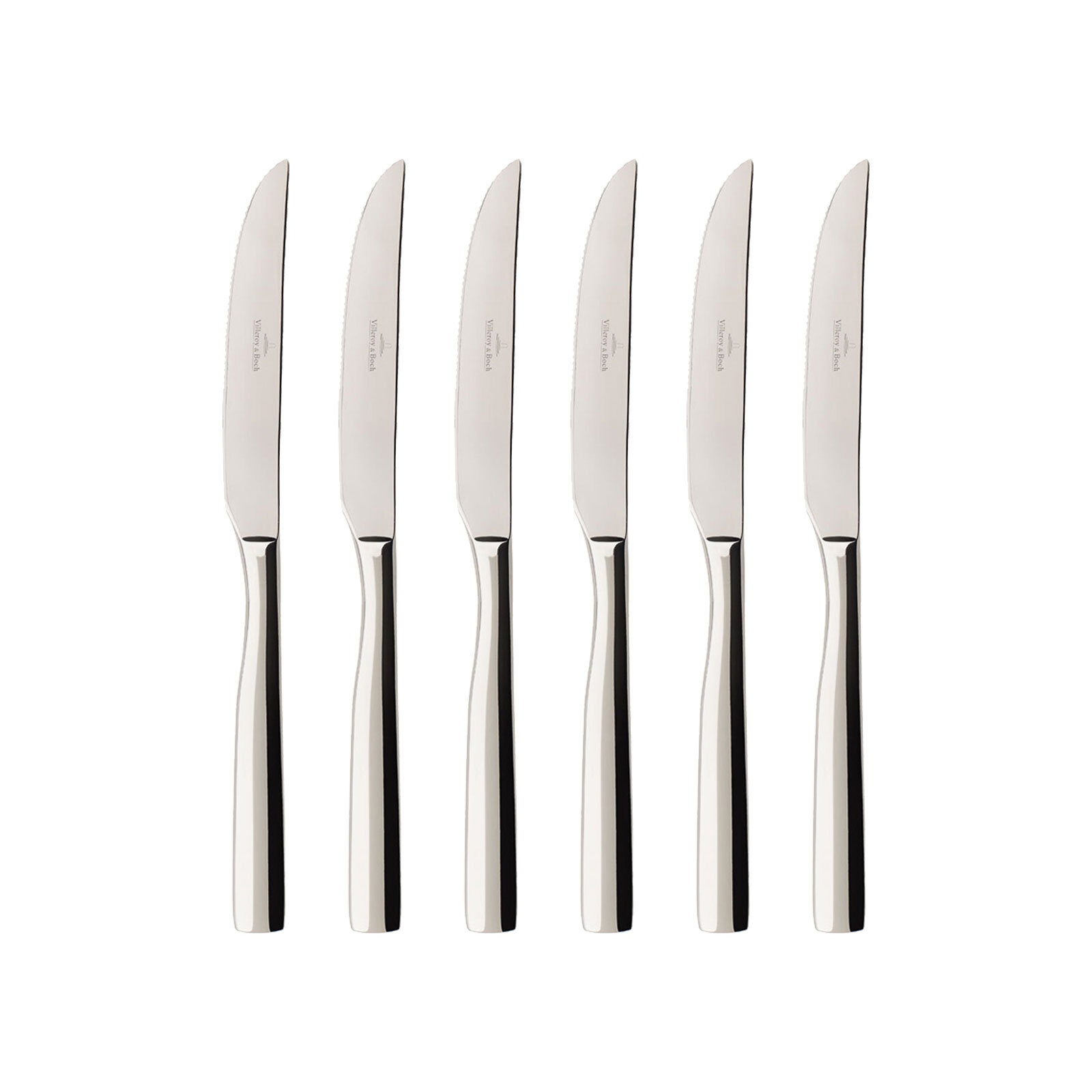 VILLEROY & BOCH Besteck-Set "Pizza-& Steakmesser Piemont 6er Set silber", silber, Essbesteck-Sets