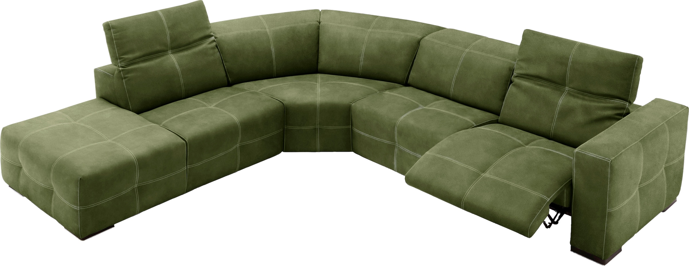 Egoitaliano Ecksofa "Sauvanne, Designsofa der Extraklasse, elegant und bequem, L-Form" wahlweise mit elektrischer Relaxfunktion, Kopfteilverstellung