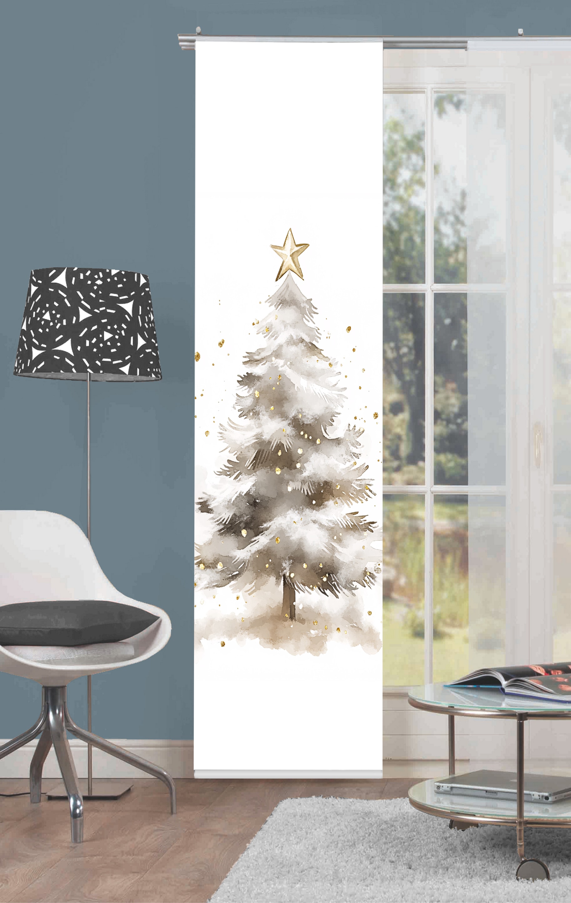 HOME WOHNIDEEN Schiebegardine "CHRISTMAS TREE" Paneelwagen 1 Stk. tlg. Schi günstig online kaufen