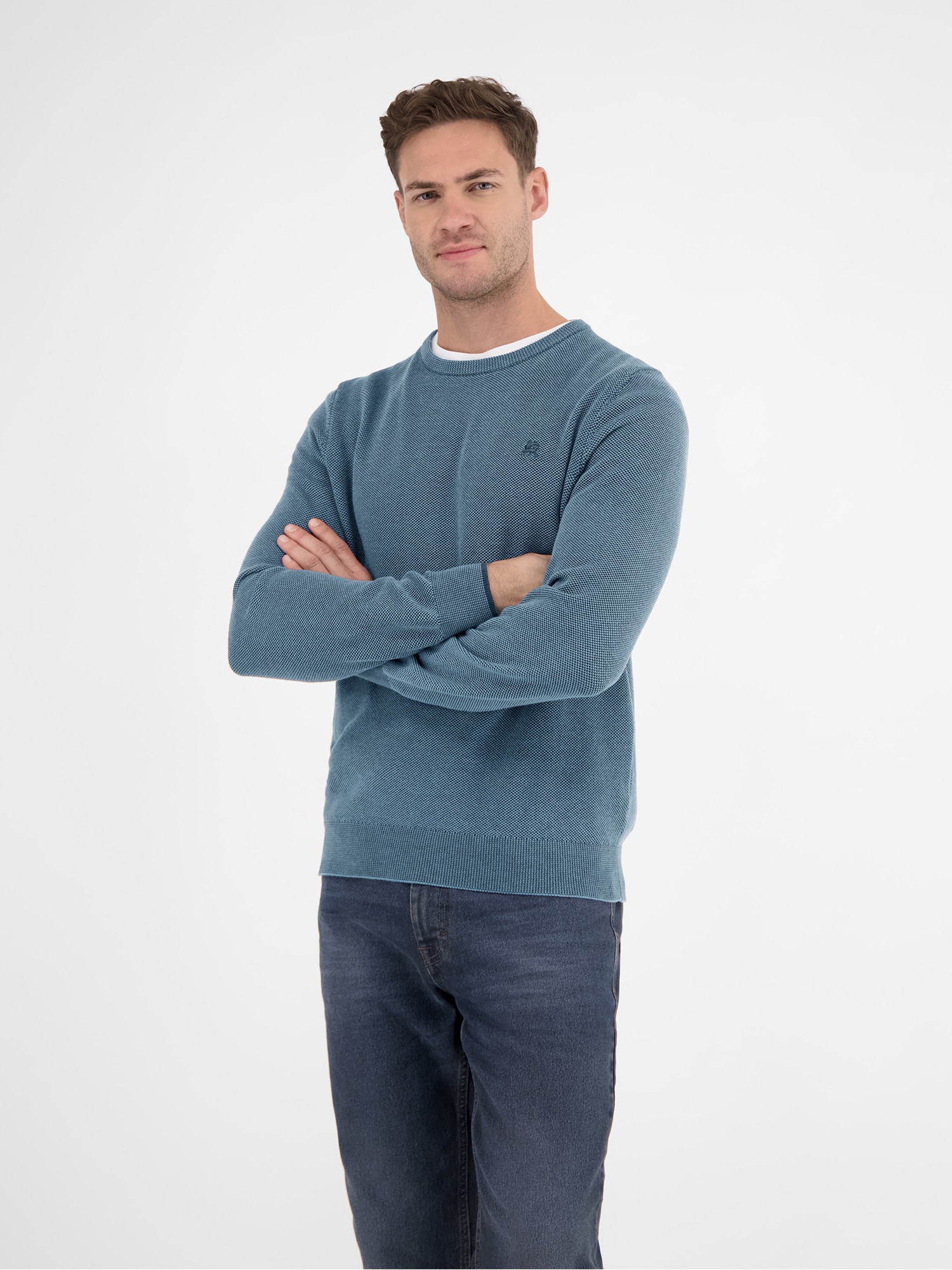 LERROS Strickpullover »LERROS Leichter Strickpullover mit schmaler Rippstruktur«