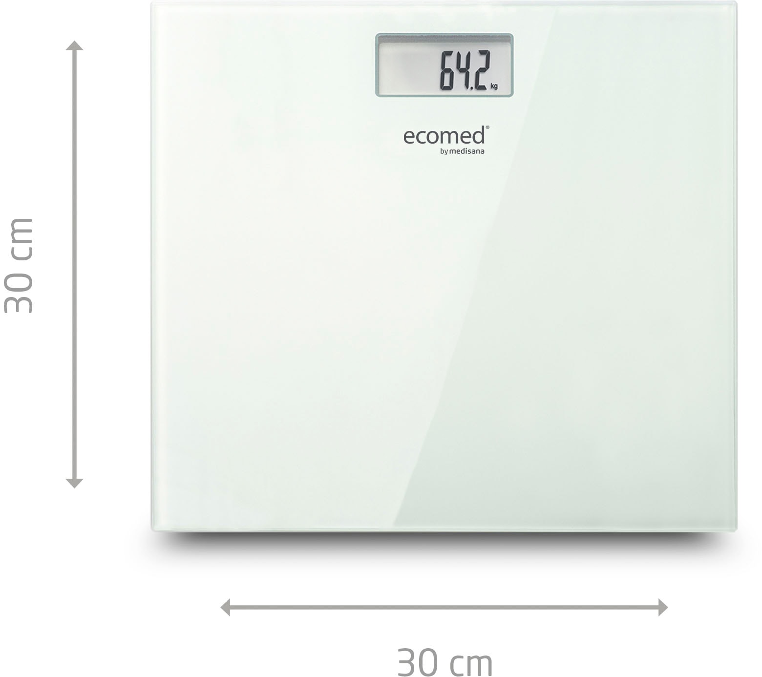 Medisana Personenwaage »PS-72E«, Trittfläche aus 6mm Sicherheitsglas, max.150 kg Tragkraft.