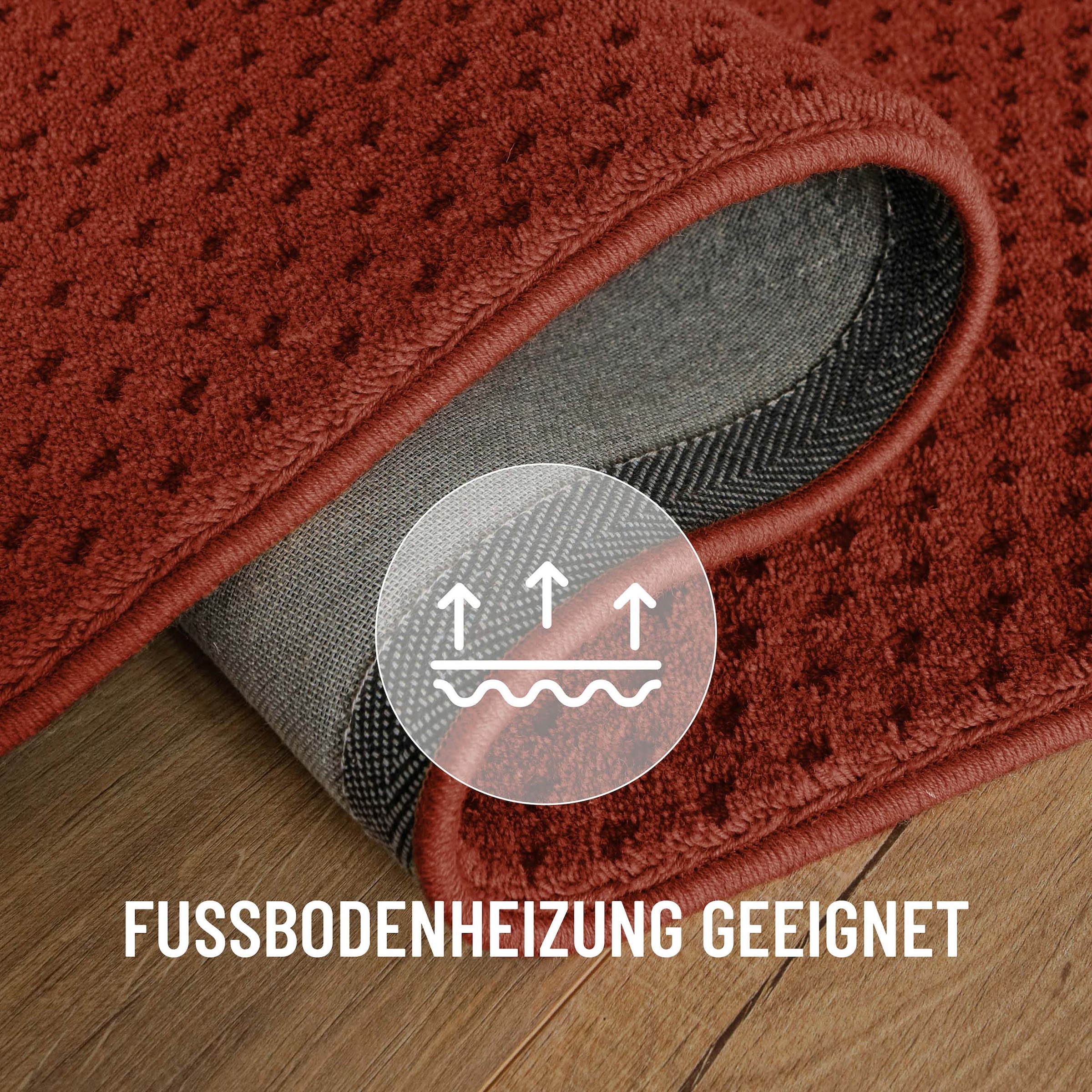 Wecon home Teppich »Castello THREE« rechteckig 7 mm Höhe Schurwolle, Kurzflor mit Hoch-Tief-Effekt, Wohnzimmer, Rautenmuster