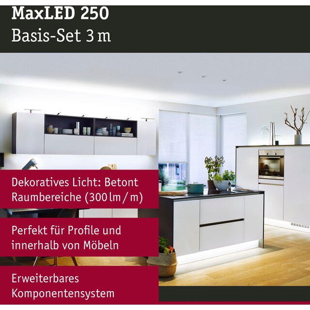Paulmann LED Stripe »MaxLED 250 Basisset unbeschichtet 3m Tageslichtweiß«, 1  St.-flammig kaufen | BAUR