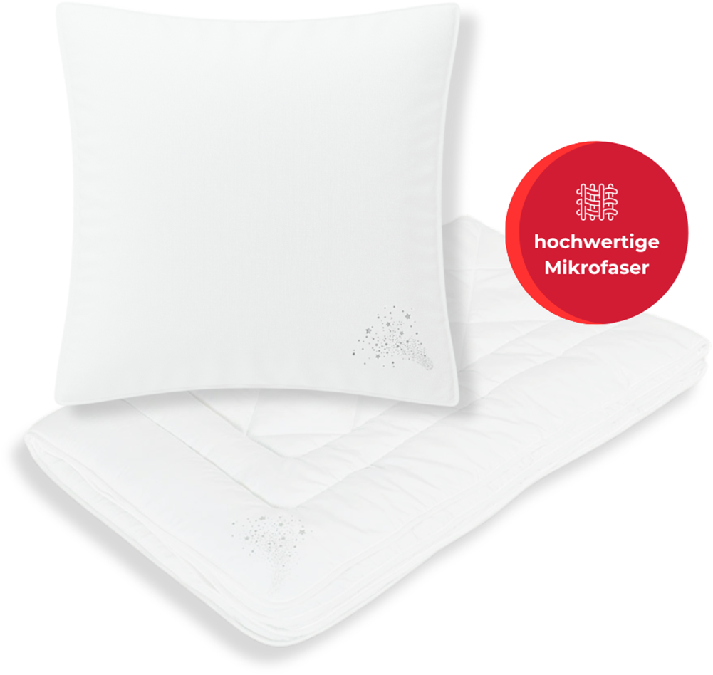 OTTO home Microfaserbettdecke + Kopfkissen "Baca, 2-tlg. Bettdecke 135x200 oder155x220 cm mit Kissen 80x80 cm" Set Bettdecke & Kissen, Sommer, Winter