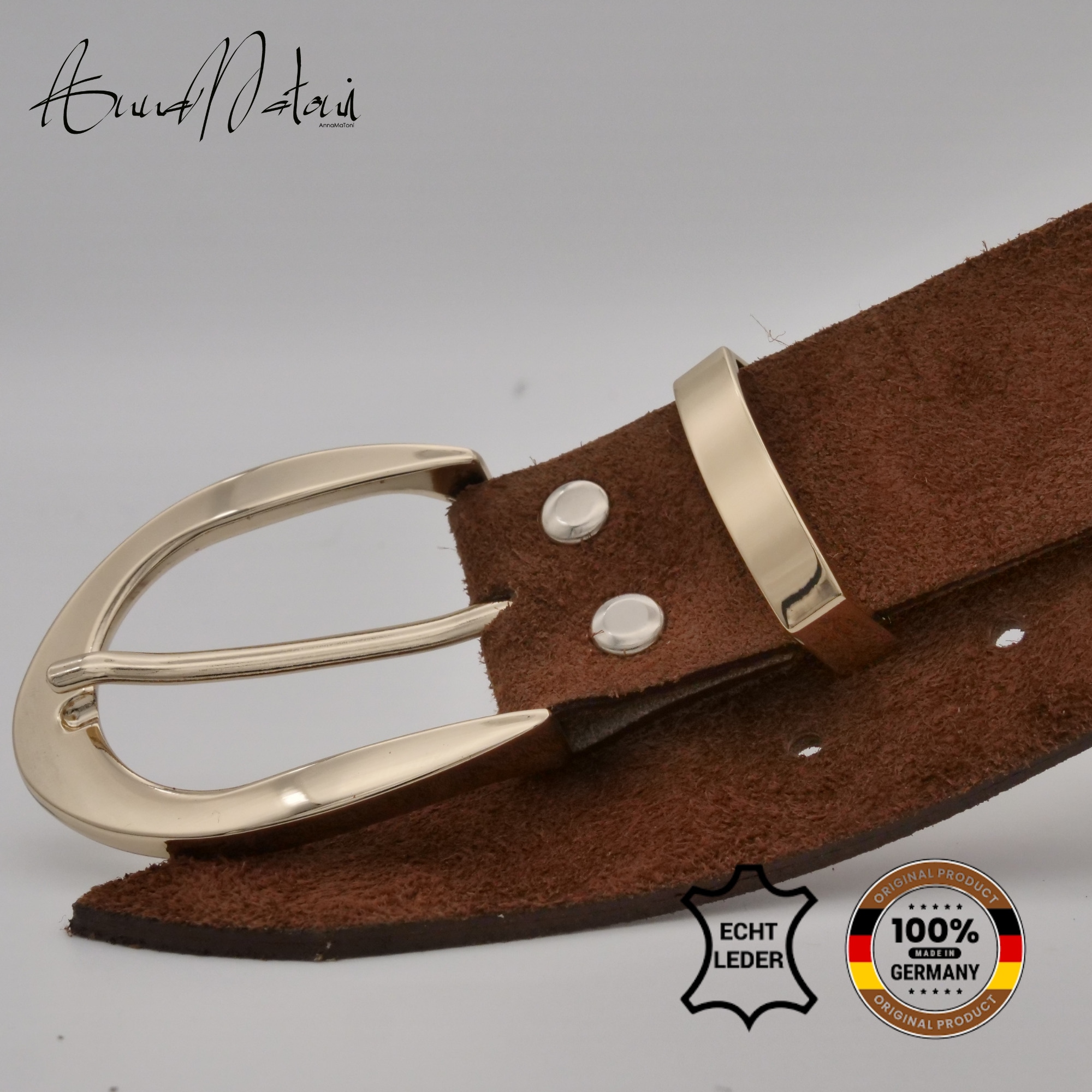 AnnaMatoni Ledergürtel »AnnaMatoni Damen Ledergürtel in hochwertigem Velour Leder 3,5cm«