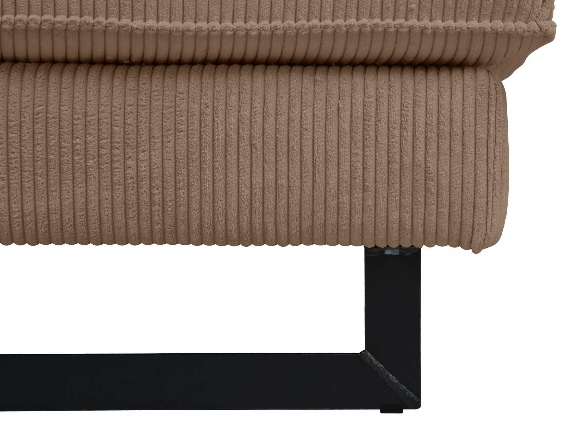 Places of Style Wohnlandschaft »Pinto, 350 cm, U-Form, XXL, mit Ottomanen«, Cord, Chenille, Lederoptik, mit Keder, Metallfüße, Wellenunterfederung