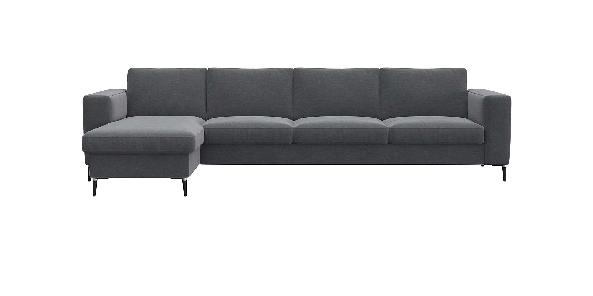 FLEXLUX Ecksofa "Fiore, L-Form" breite Armlehnen, Kaltschaum, Füße Alu+schwarz