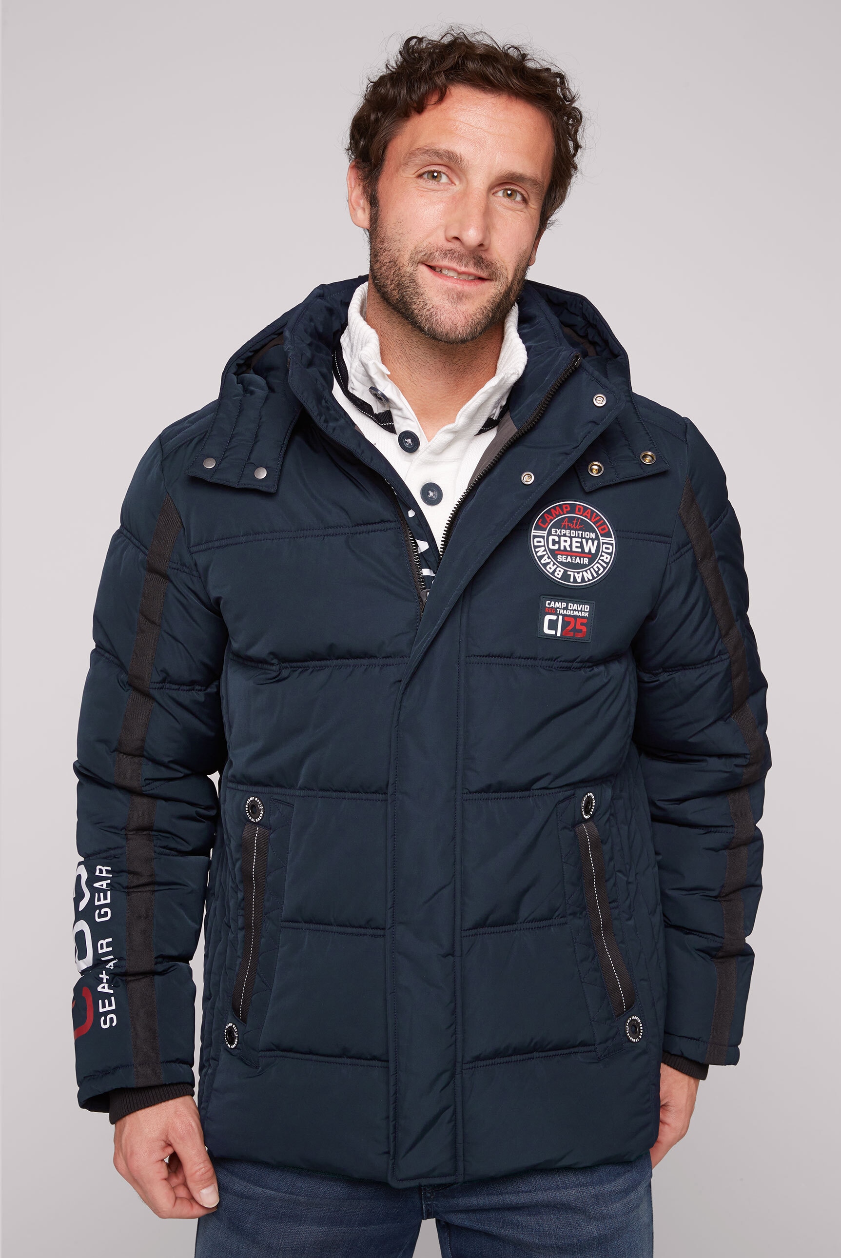 CAMP DAVID Winterjacke, mit Kapuze, mit Innentaschen