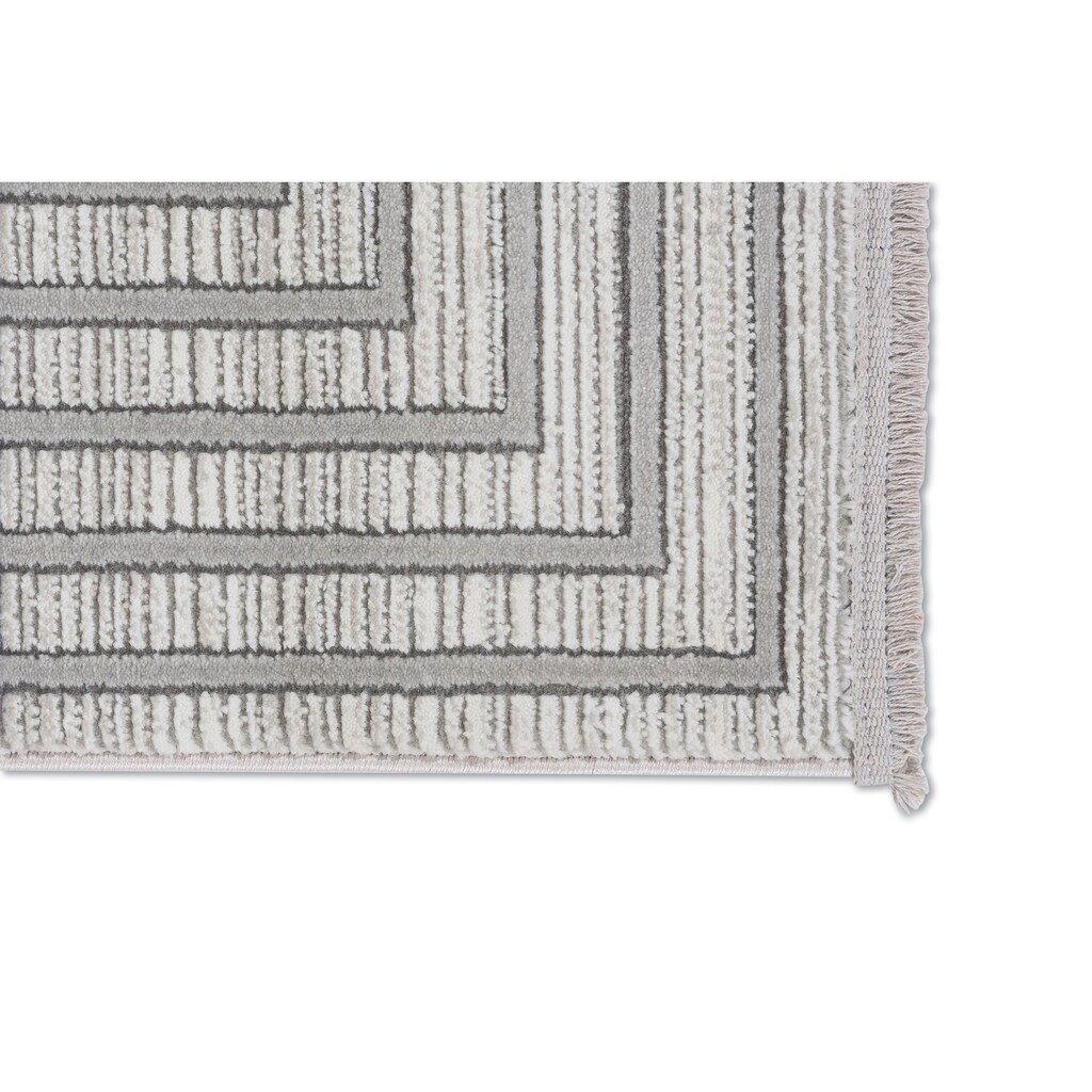 ASTRA Teppich »Vercelli 231/232 Kurzflorteppich«, rechteckig, 3-D Effekt, wollig weiche Oberfläche, mit Fransen, Wohnzimmer