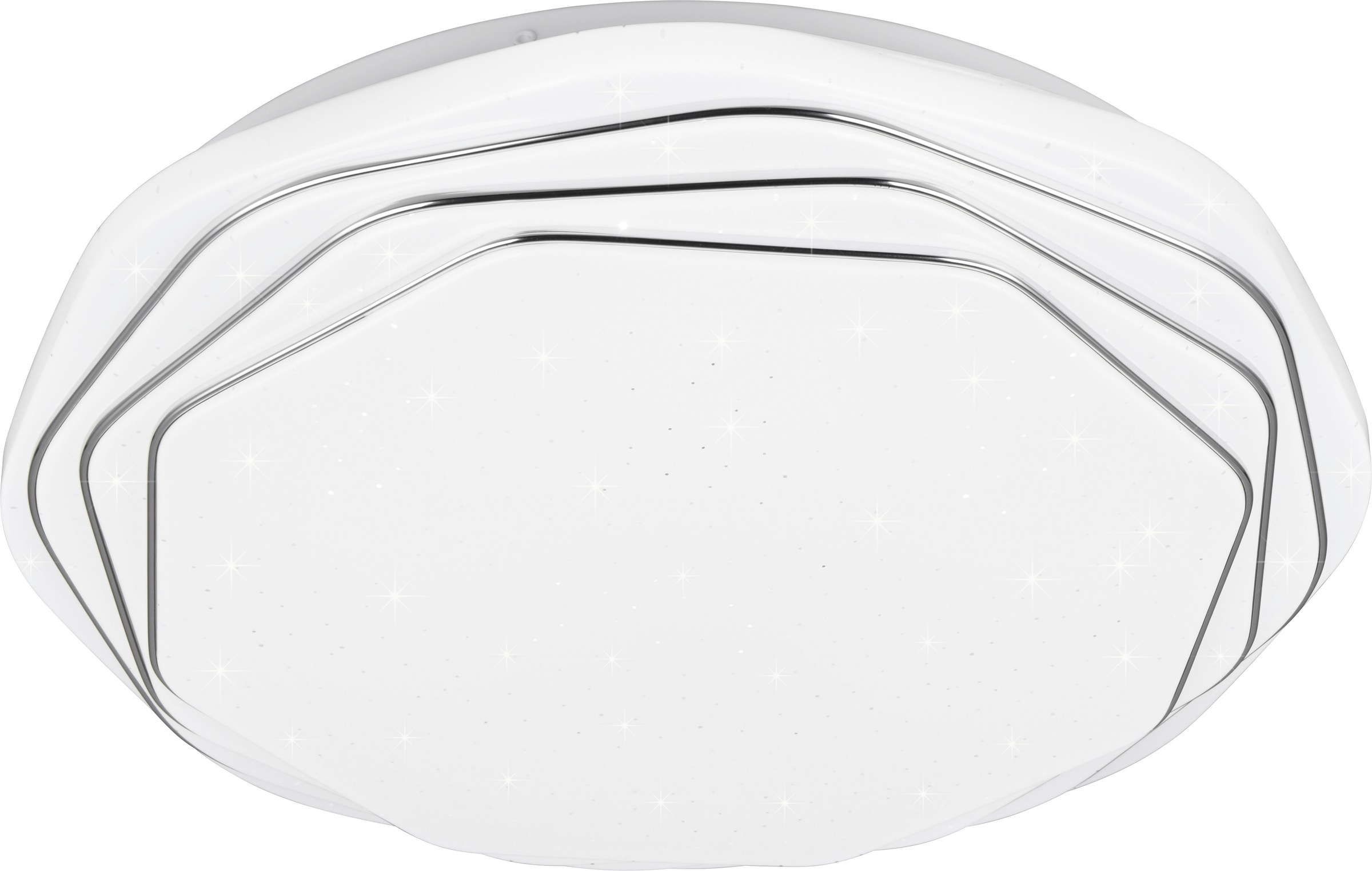 REALITY Leuchten LED Deckenleuchte »DIZZY, LED Deckenlampe mit Fernbedienung und Starlight Cover, Ø 38cm« LED-Board 1 Stk. Farbwechsler | warmweiß - kaltweiß CCT 2700-6500K warmweiß - kaltweiß, dimmbar LED 22W 2600 Lumen