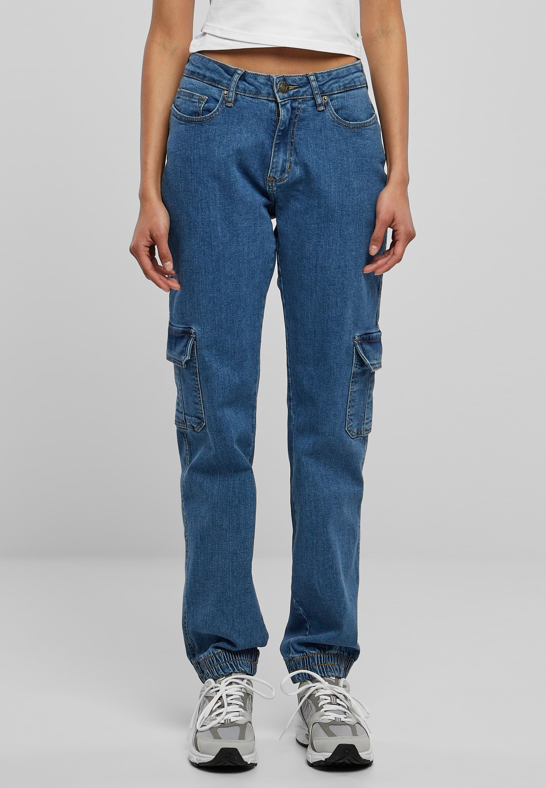 URBAN CLASSICS Stoffhose »Urban Classics Damen Ladies Organic Stretch Denim Cargo Pants«, (1 tlg.)
