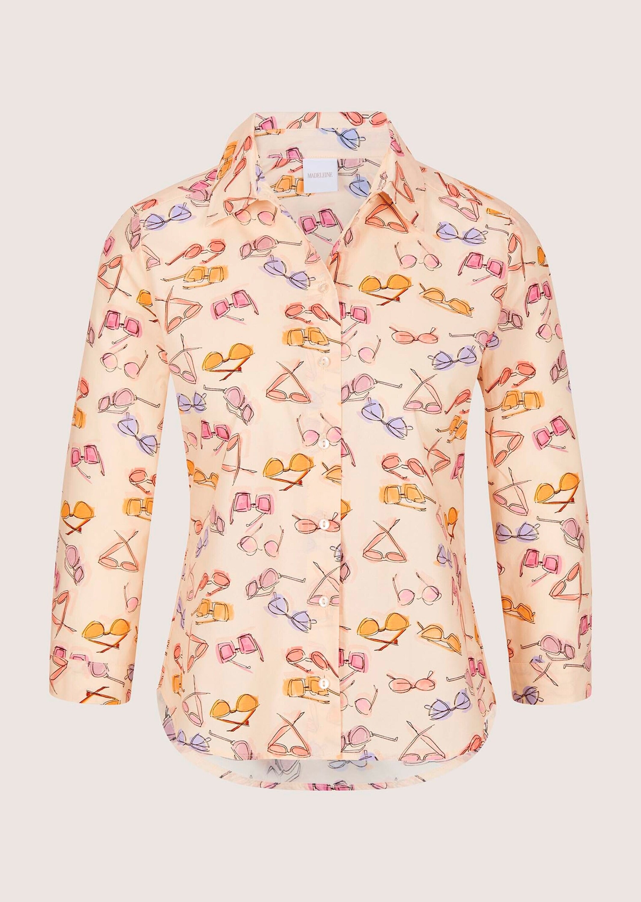 MADELEINE Hemdbluse "Hemdbluse Druckbluse mit Brillen-Muster" Bluse mit Uni günstig online kaufen