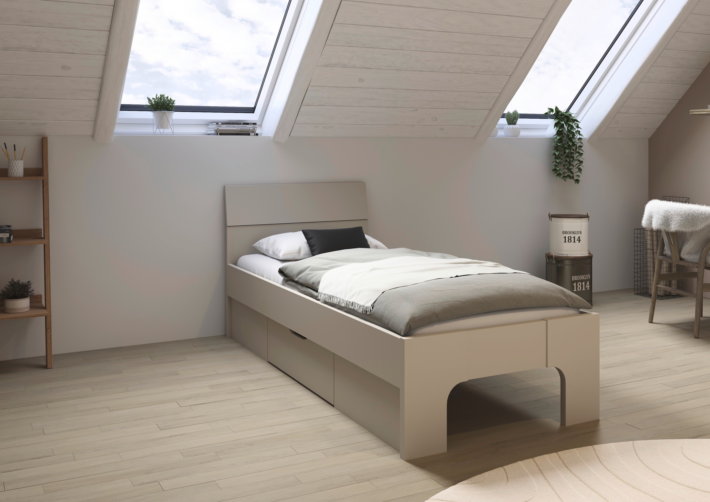rauch Bett »Einzelbett Doppelbett Stauraum Landhausstil MARLENE Breite 120/140 cm«, (Breite 90x200 cm oder 140x200 cm), in 2 Breiten mit geräumigem Schubkasten MADE IN GERMANY