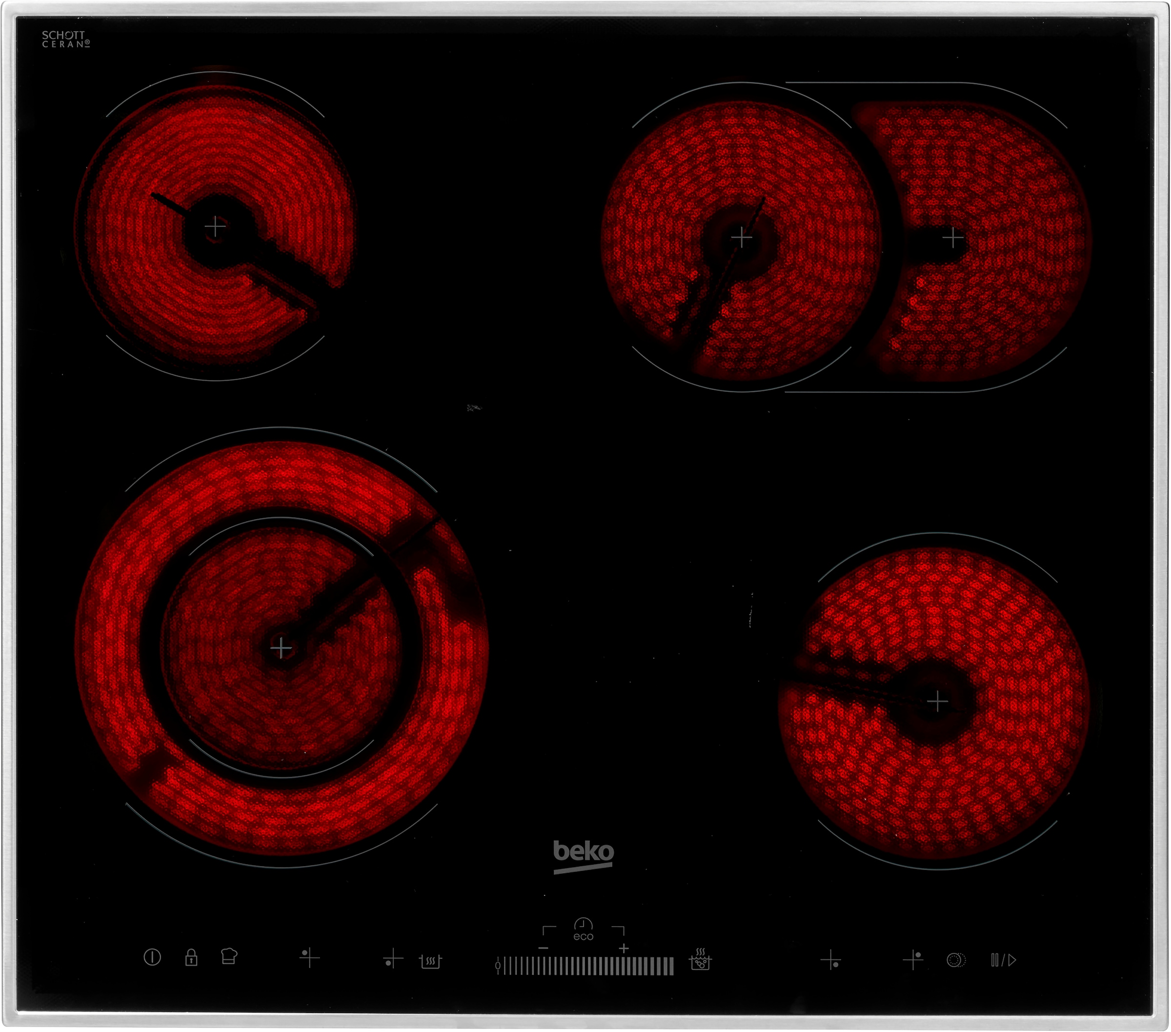BEKO Elektro-Kochfeld »HIC 64503 TX« Slide-Touch Tasten: Steuern durch direktes Antippen oder entlangfahren
