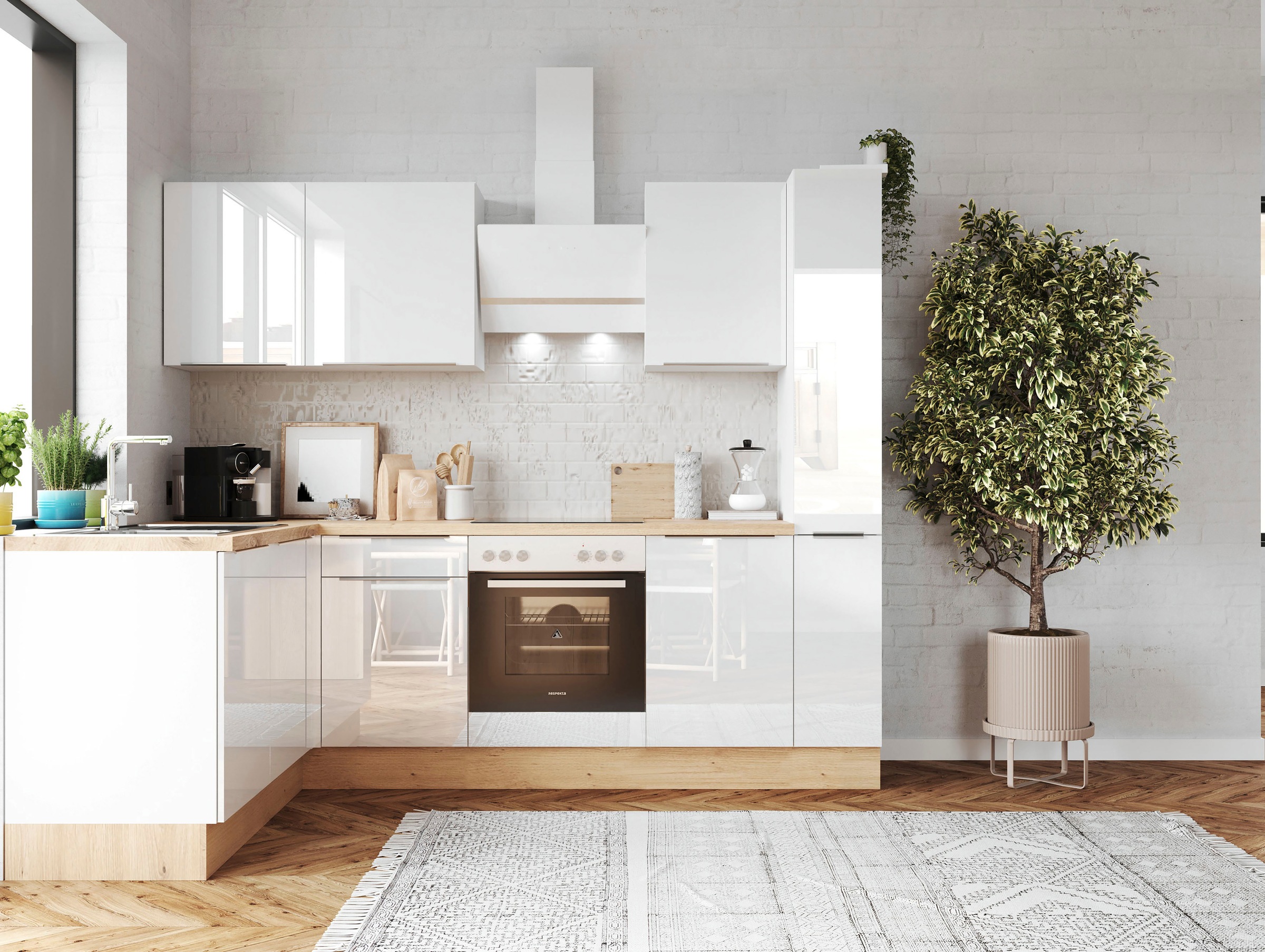 RESPEKTA Winkelküche "Safado aus der Serie Marleen" Breite 250 cm, mit Soft günstig online kaufen