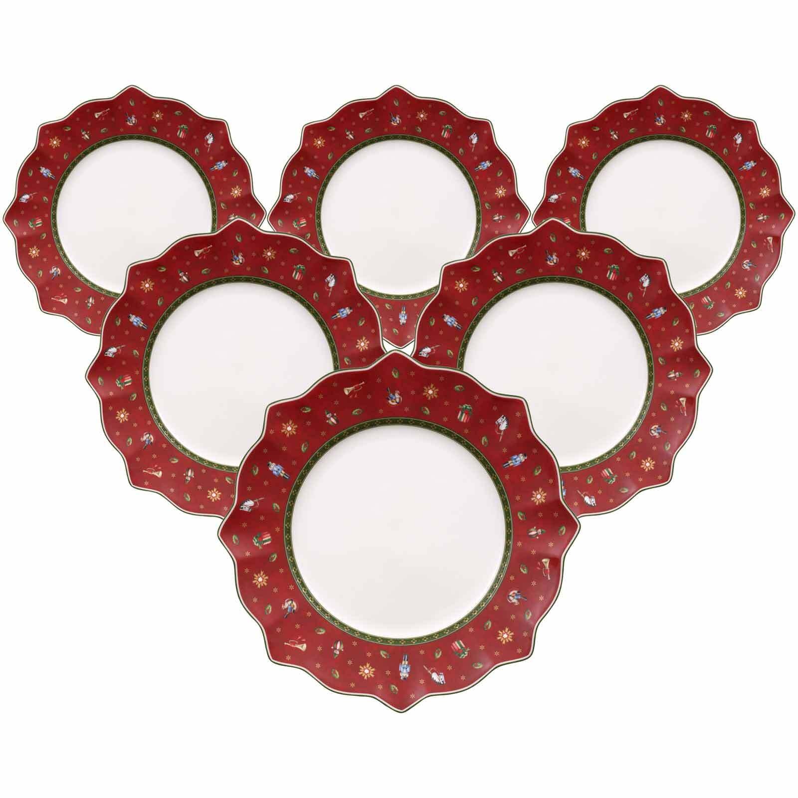VILLEROY & BOCH Speiseteller "Speiseteller Toy's Delight ø 28,4 cm 6er Set rot", rot, Speiseteller