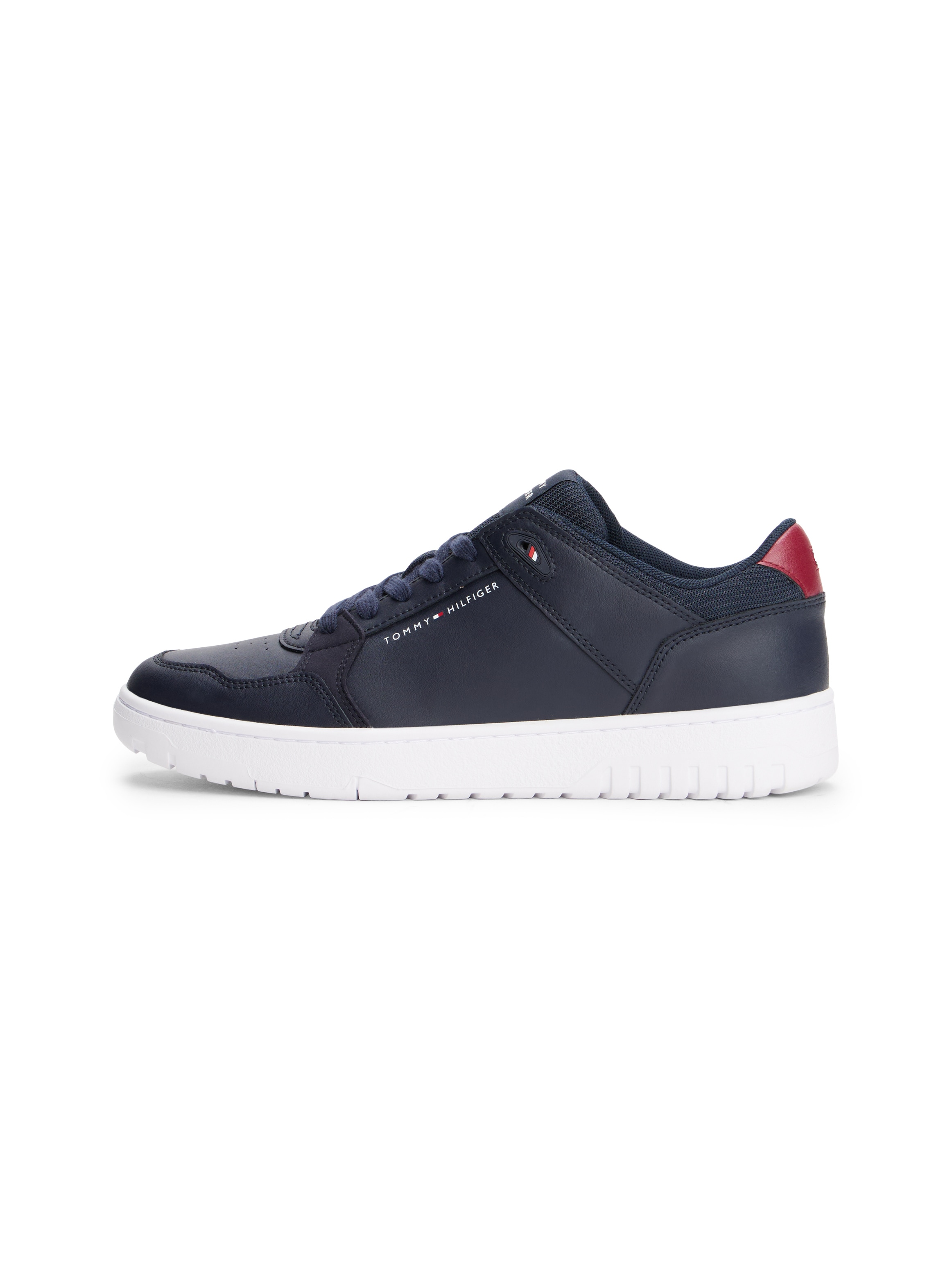 Tommy Hilfiger Sneaker »TH BASKET CORE LITE LTH MIX«, Freizeitschuh, Halbschuh, Schnürschuh mit Logoschriftzug