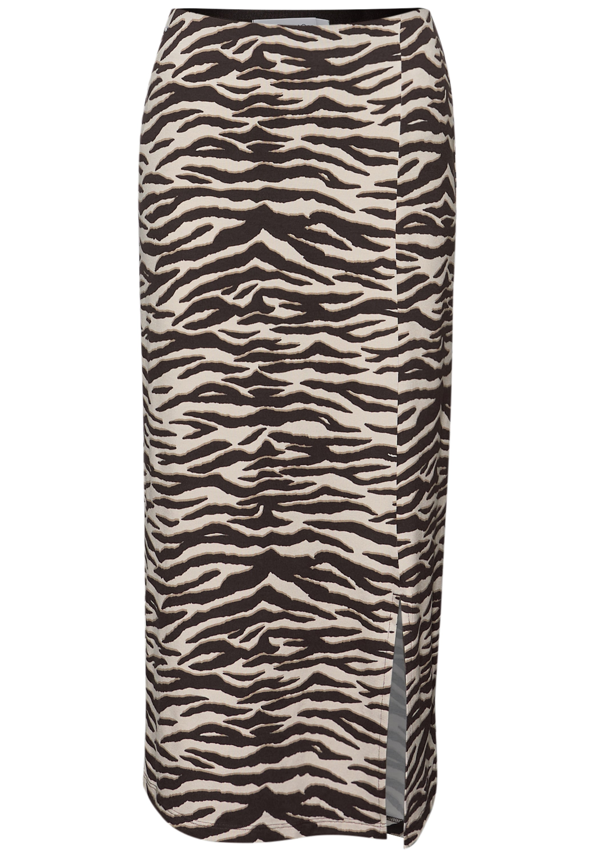 STREET ONE Midirock mit Schlitz und Animal Print