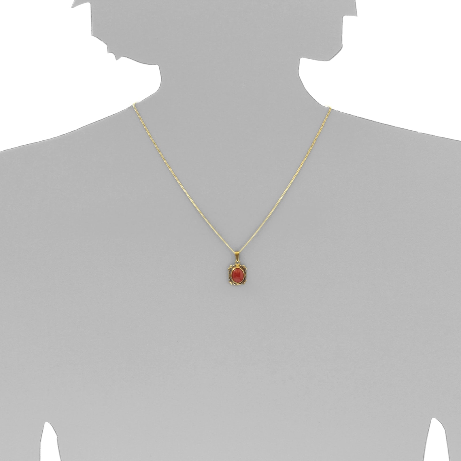 OSTSEE-SCHMUCK Kette und Anhänger Set »- Konstanze - Gold 333/000 - Koralle« ()