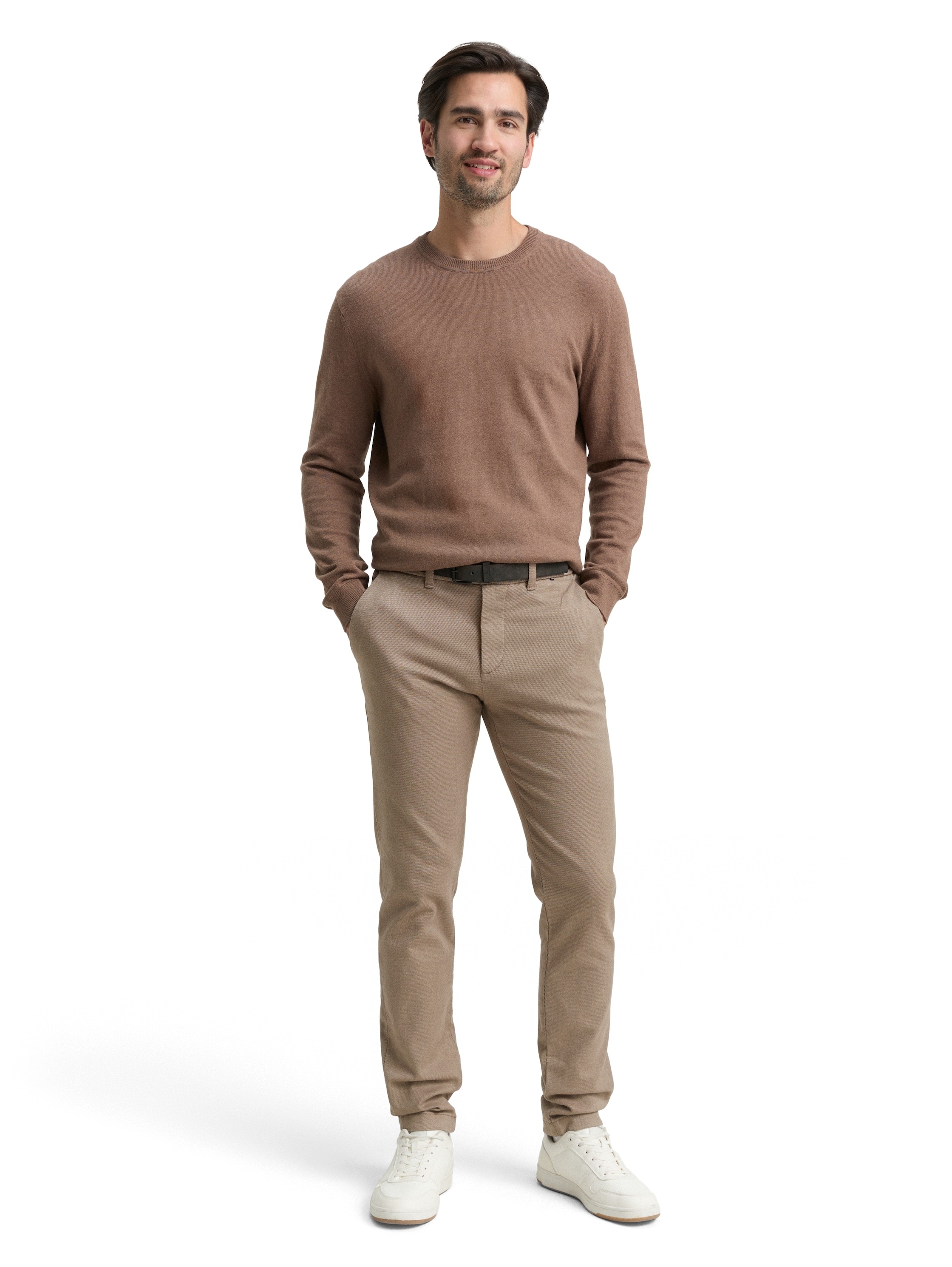 TOM TAILOR Chinohose, (2 tlg., inklusive Gürtel), mit dezenter Struktur