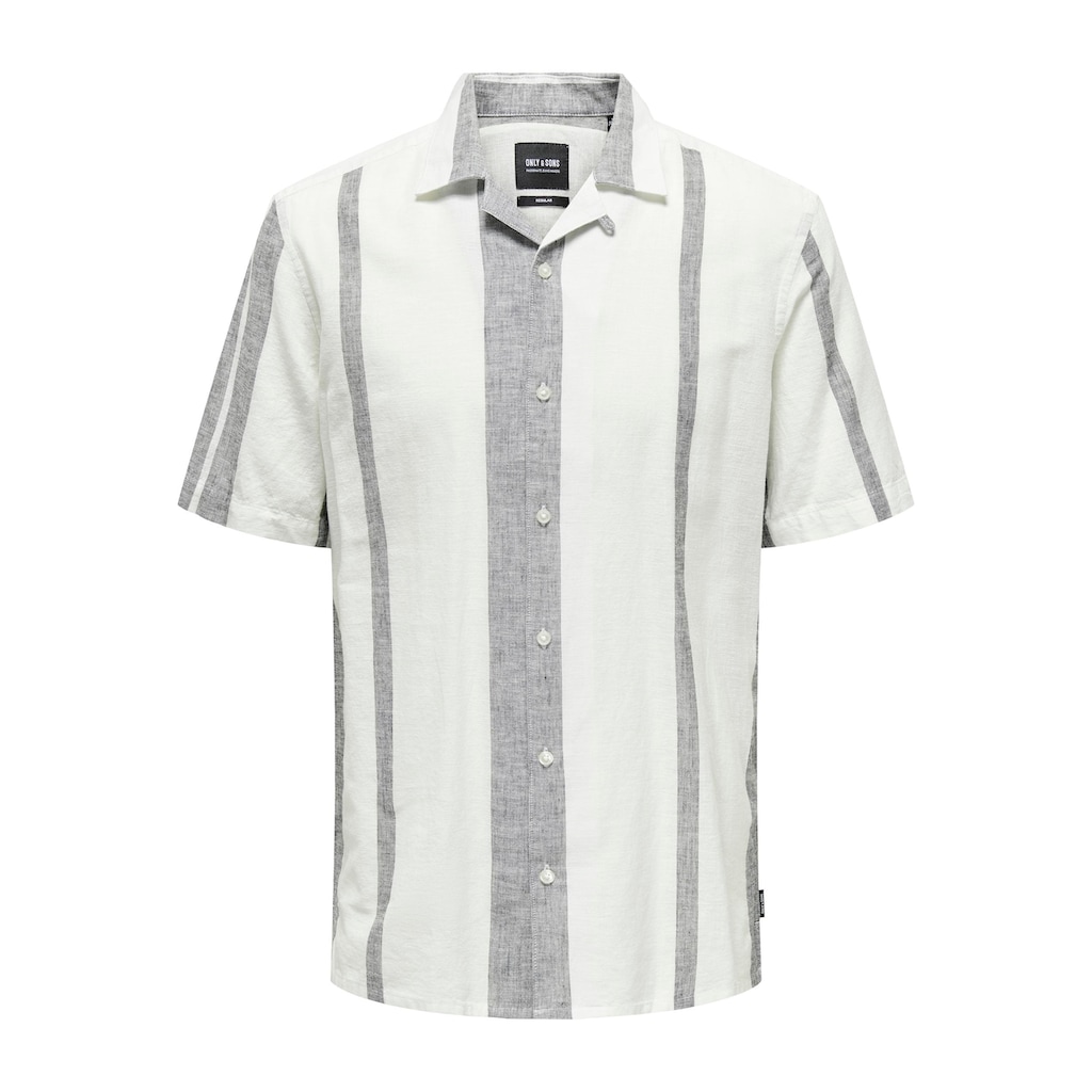 ONLY & SONS Kurzarmhemd »ONSCAIDEN SS STRIPE LINEN RESORT NOOS«