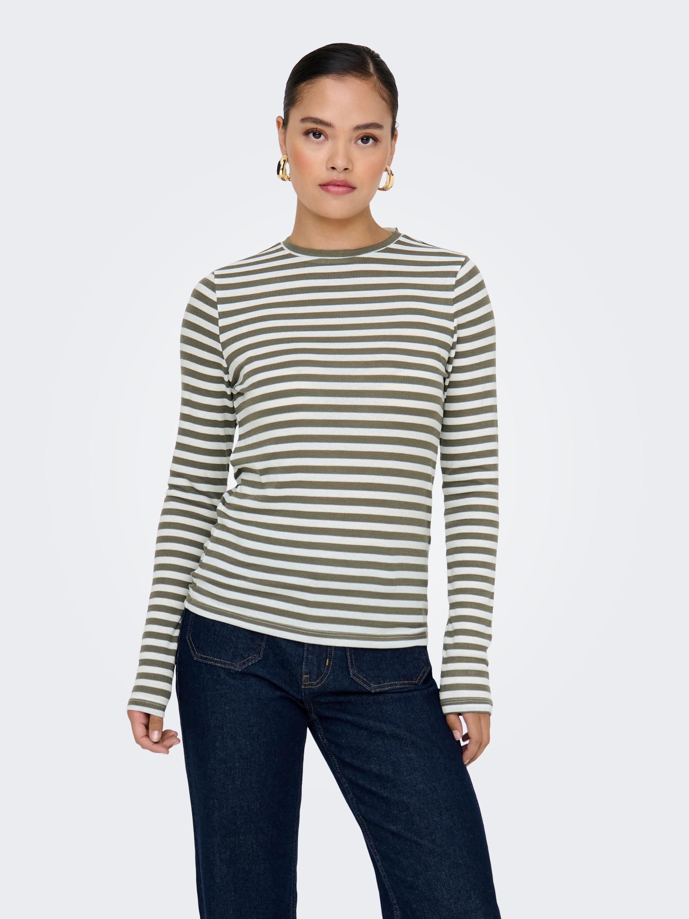 ONLY Langarmshirt »ONLMAI STRIPE L/S TOP JRS NOOS«