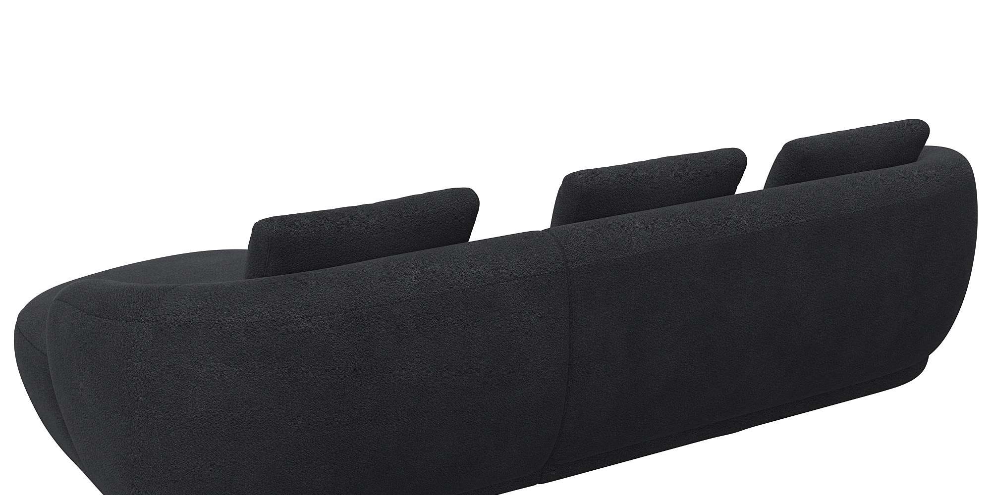 FLEXLUX Wohnlandschaft »Torino, rund, L-Form, Sofa-Ecke mit Recamiere, Longchair-Sofa«, Modernes, organisches Sofa-Design, Kaltschaum, Wellenunterfederung