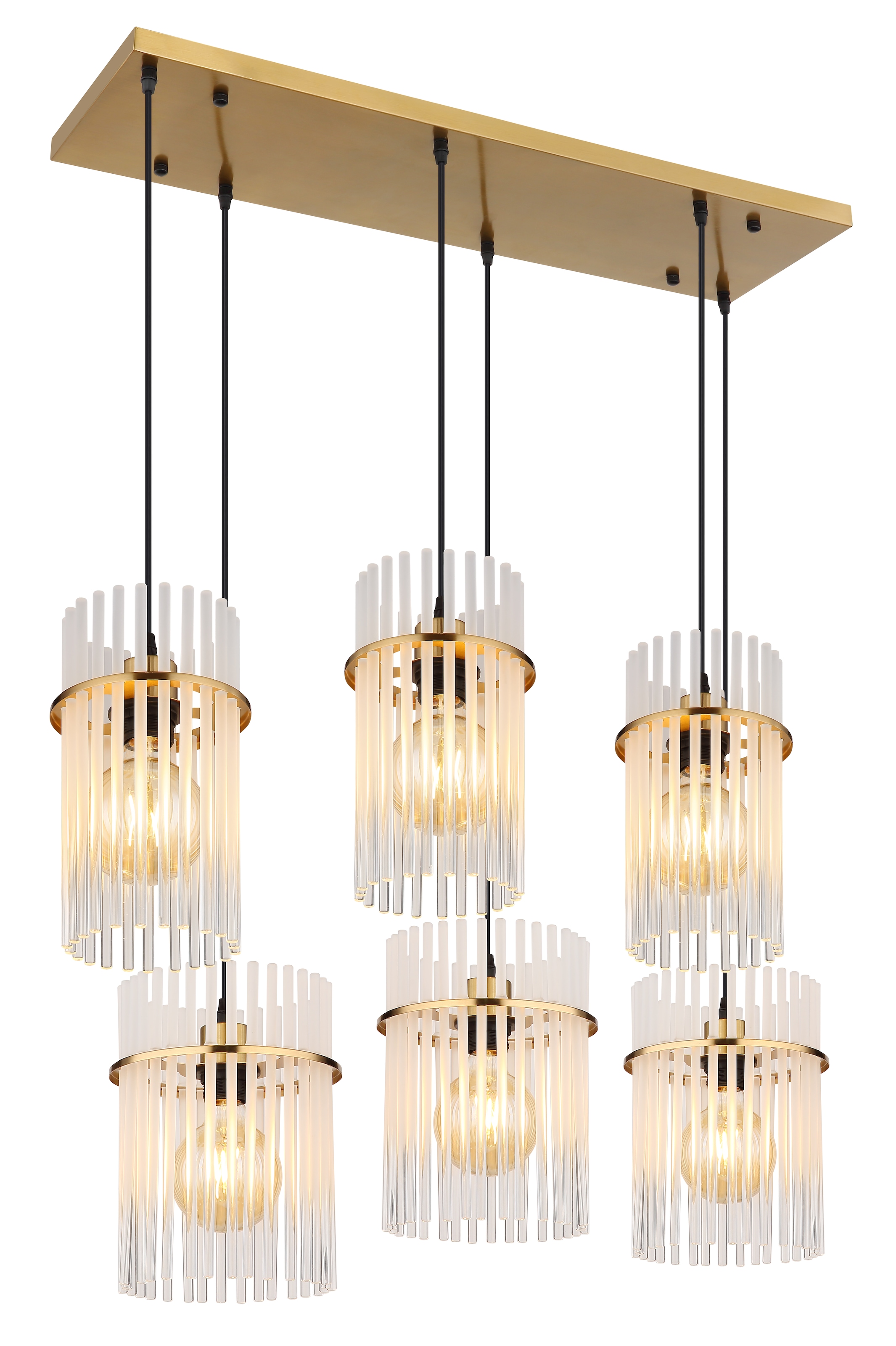 GLOBO LIGHTING Hängeleuchte »GORLEY« E27 1 Stk. Hängelampe Glasstäbe opal klar verlaufend elegant Wohnzimmer Esszimmer