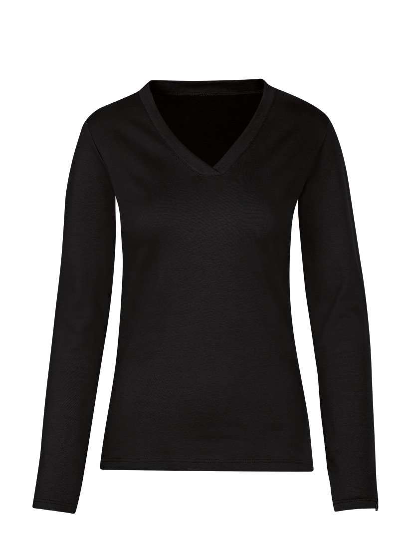 Trigema T-Shirt »TRIGEMA Langarmshirt mit V-Ausschnitt«, (1 tlg.)