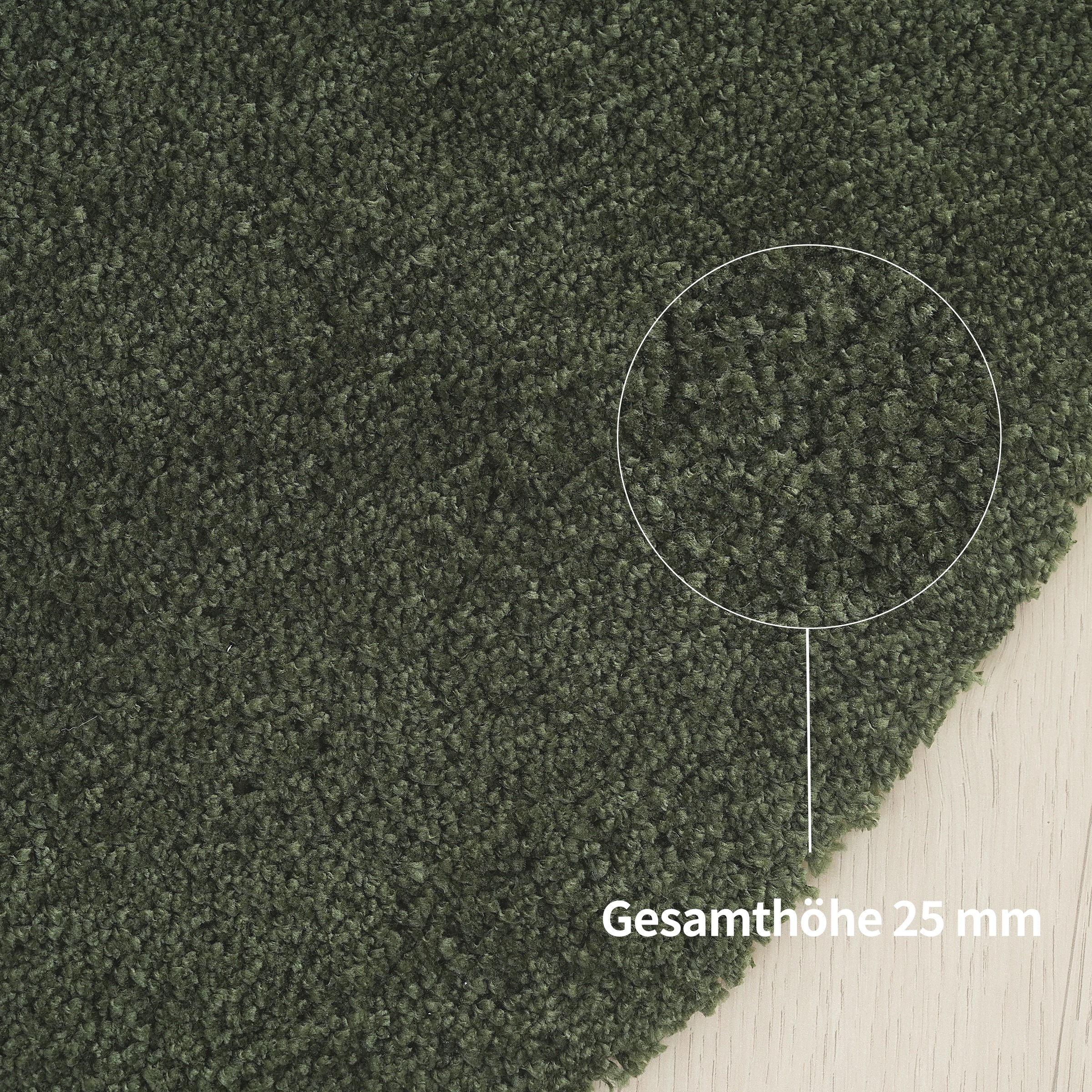 LeGer Home by Lena Gercke Hochflor-Teppich »Halrum, einfarbig, besondere Form, modern«, U-förmig, 25 mm Höhe, organische Form, bean shape, kuschelig, Wohnzimmer, Schlafzimmer