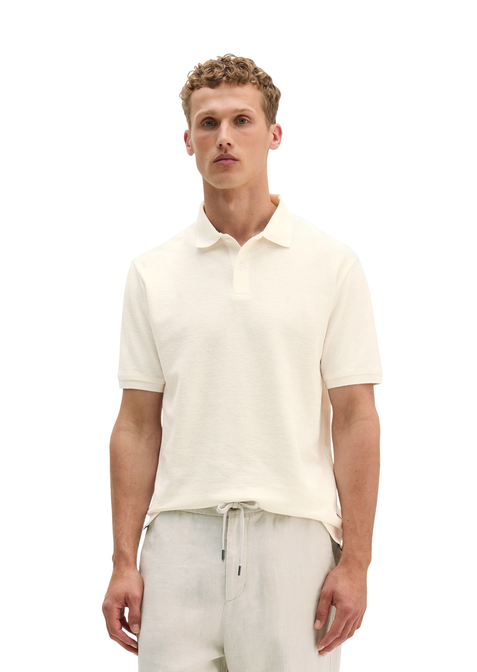 Marc OPolo Poloshirt "aus Bio-Baumwolle und Leinen" günstig online kaufen